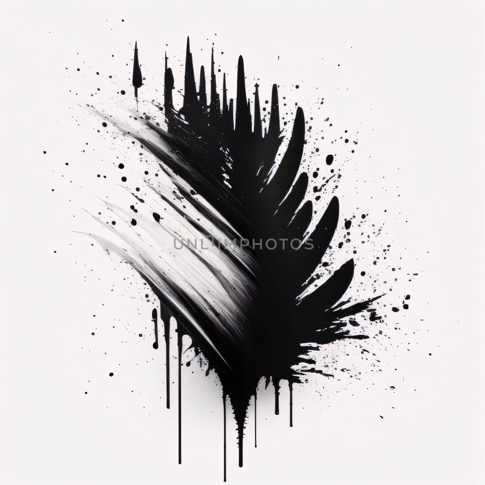 abstract black grunge brush stroke on white background. Vector illustration by ThemesS