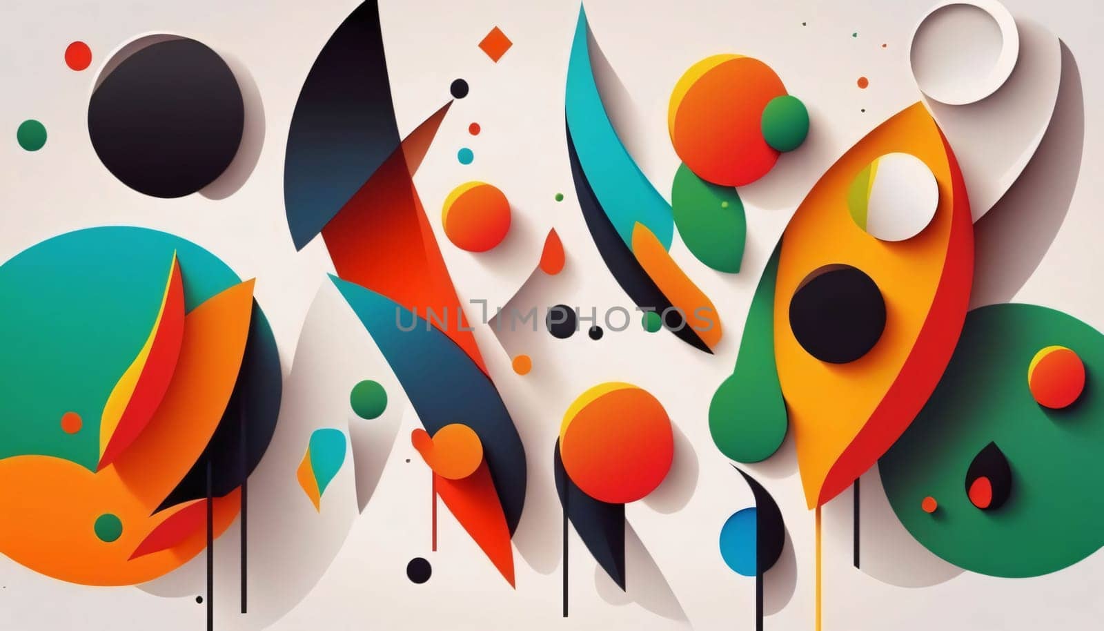 Abstract background design: Colorful abstract background with circles and spots. 3d illustration.