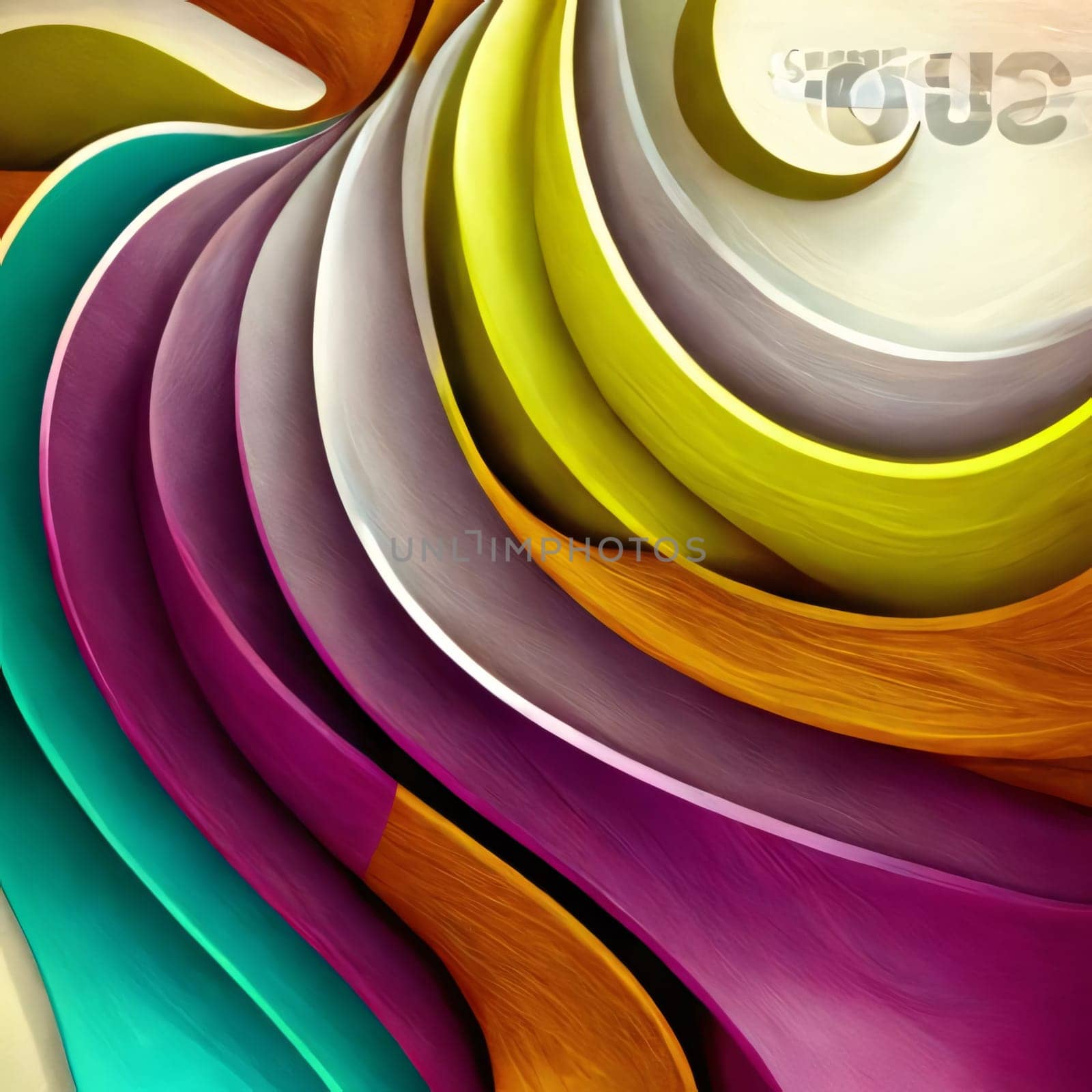 Colorful abstract background with curved lines. 3d render illustration. by ThemesS