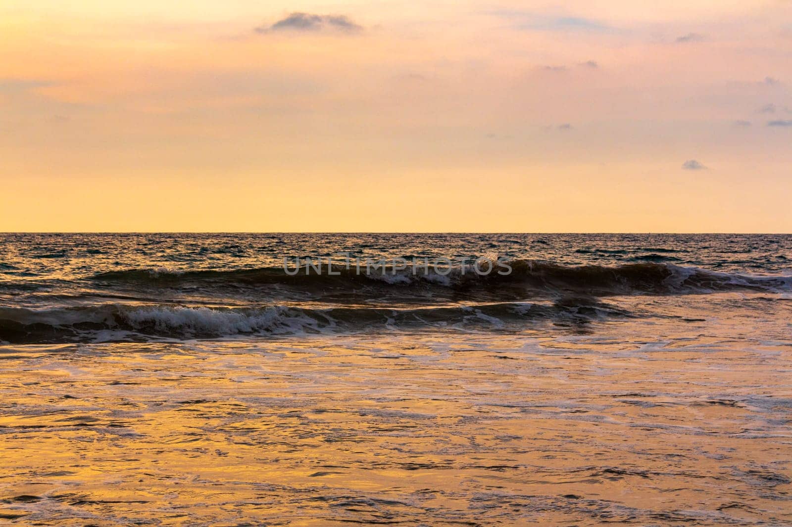 Beautiful landscape panorama strong waves Bentota Beach on Sri Lanka. by Arkadij