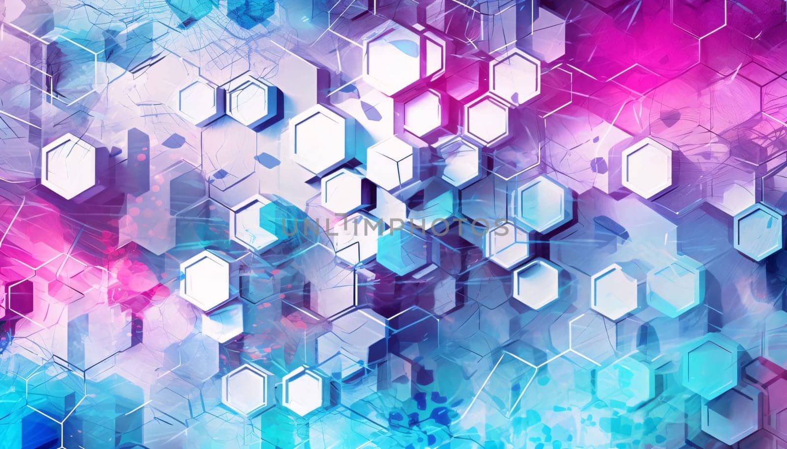 Abstract background design: Abstract technology background with hexagons. 3d rendering toned image