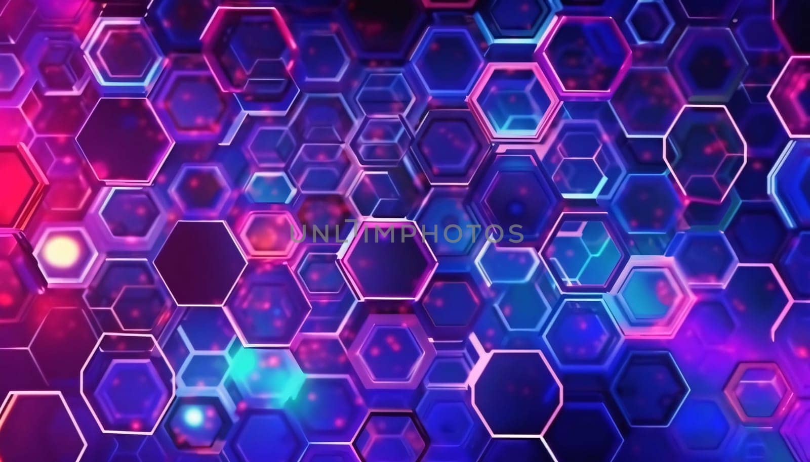 Abstract background design: Abstract technology background with hexagons. 3D rendering illustration. Virtual reality.