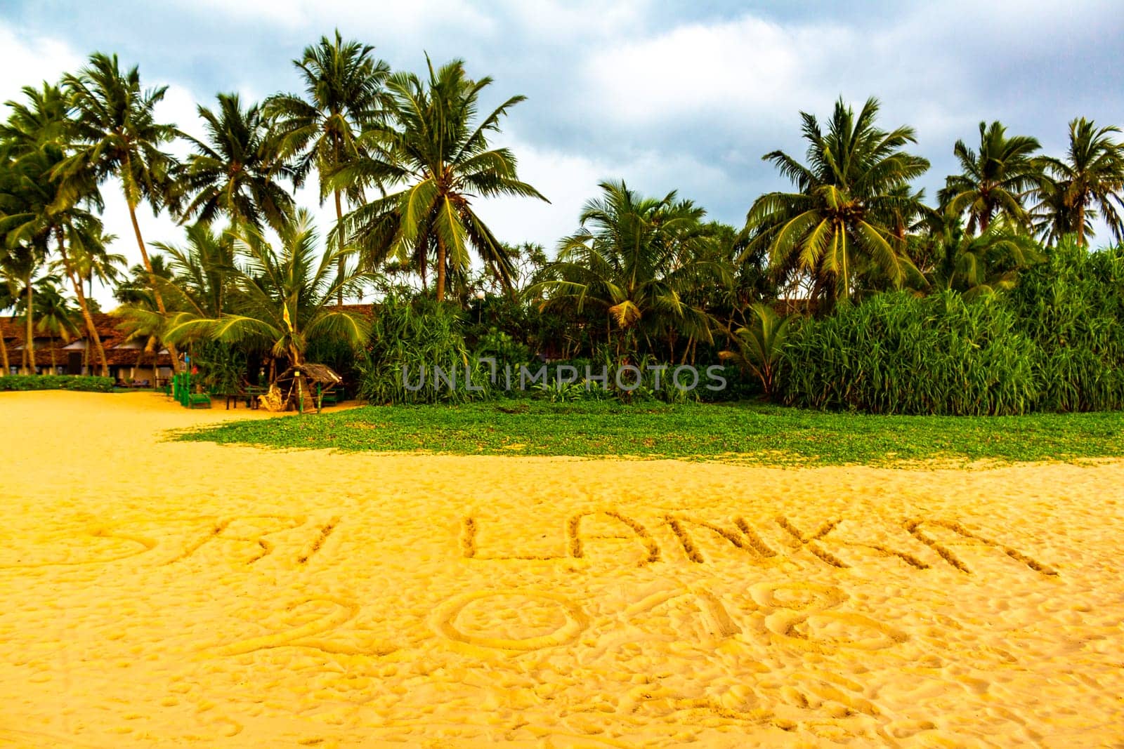 Beautiful landscape panorama tropical nature Bentota Beach on Sri Lanka. by Arkadij