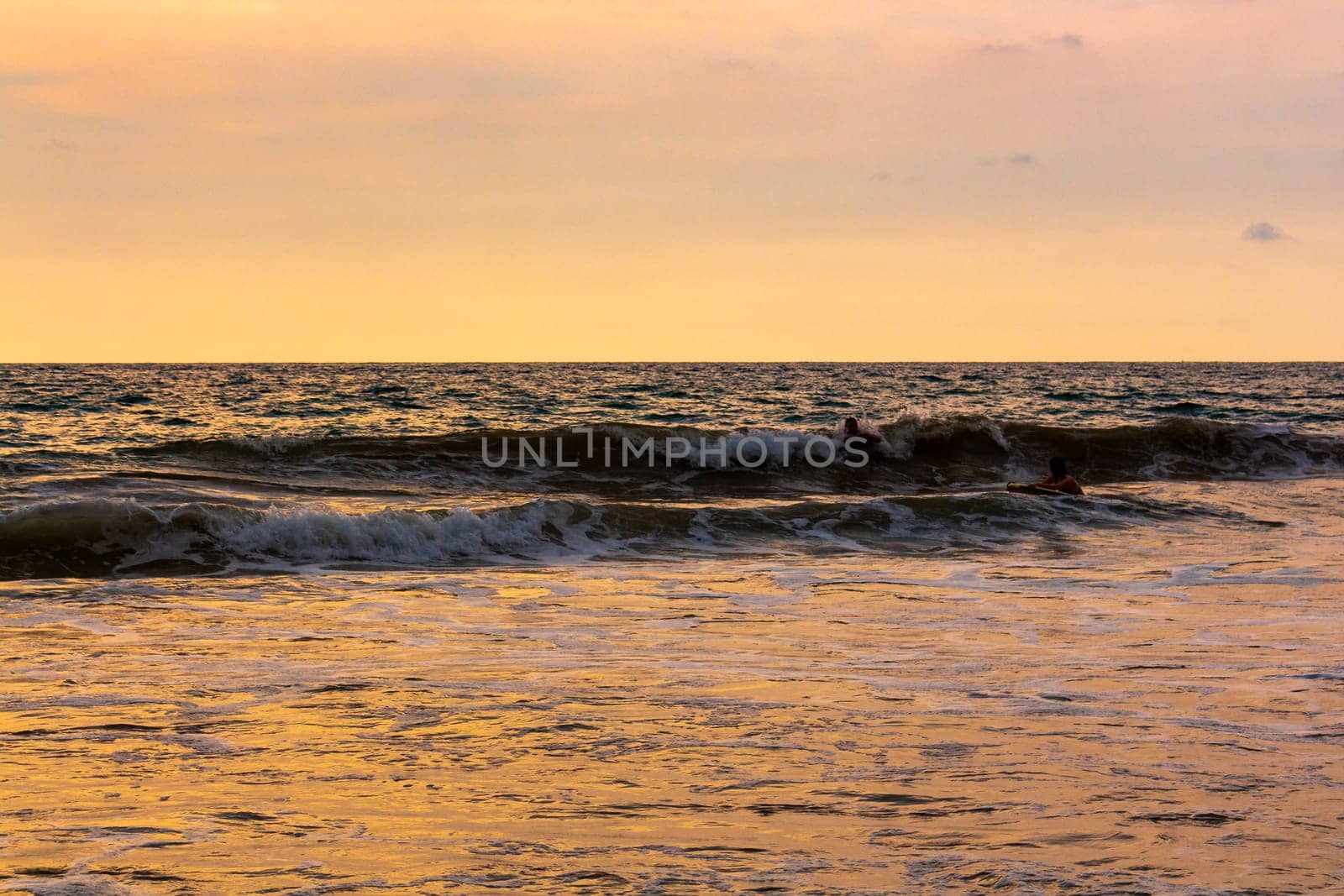 Beautiful landscape panorama strong waves Bentota Beach on Sri Lanka. by Arkadij