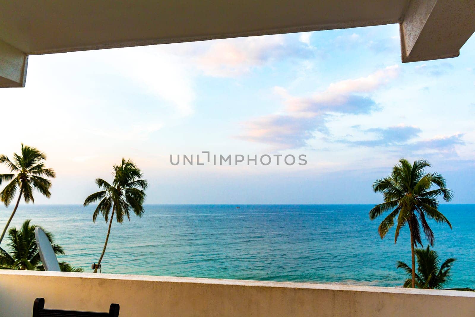 Beautiful paradise tropical beach waves palms Mirissa Beach Sri Lanka. by Arkadij