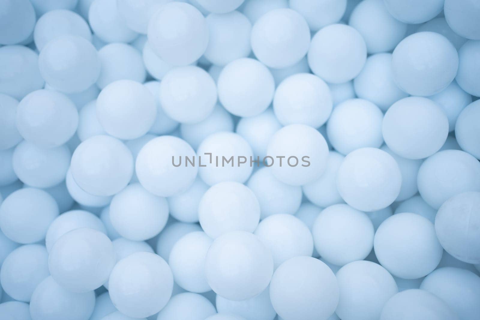Many blue plastic balls for dry pool in amusement park
