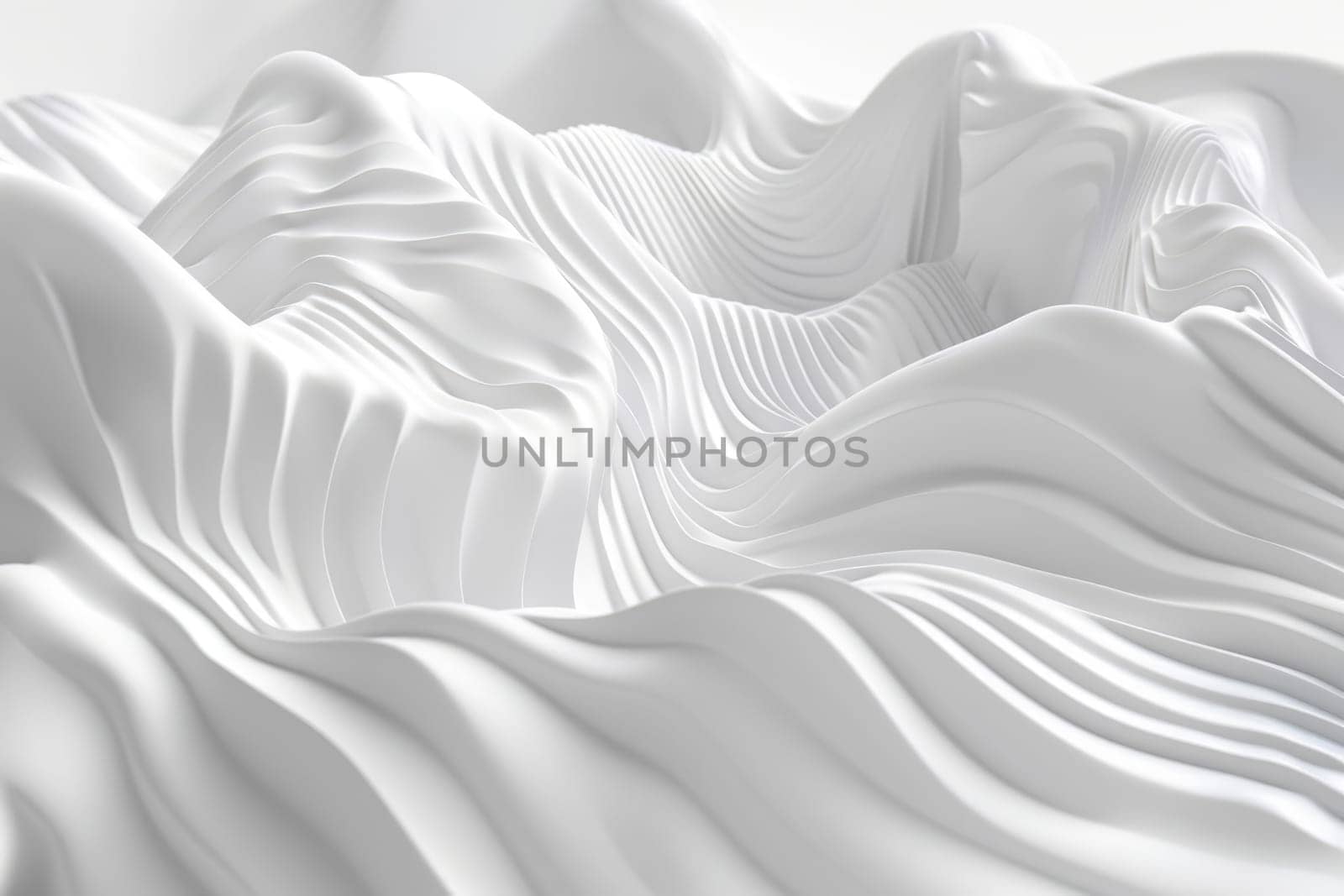 A white parametric landscape with soft lighting AIG51A.