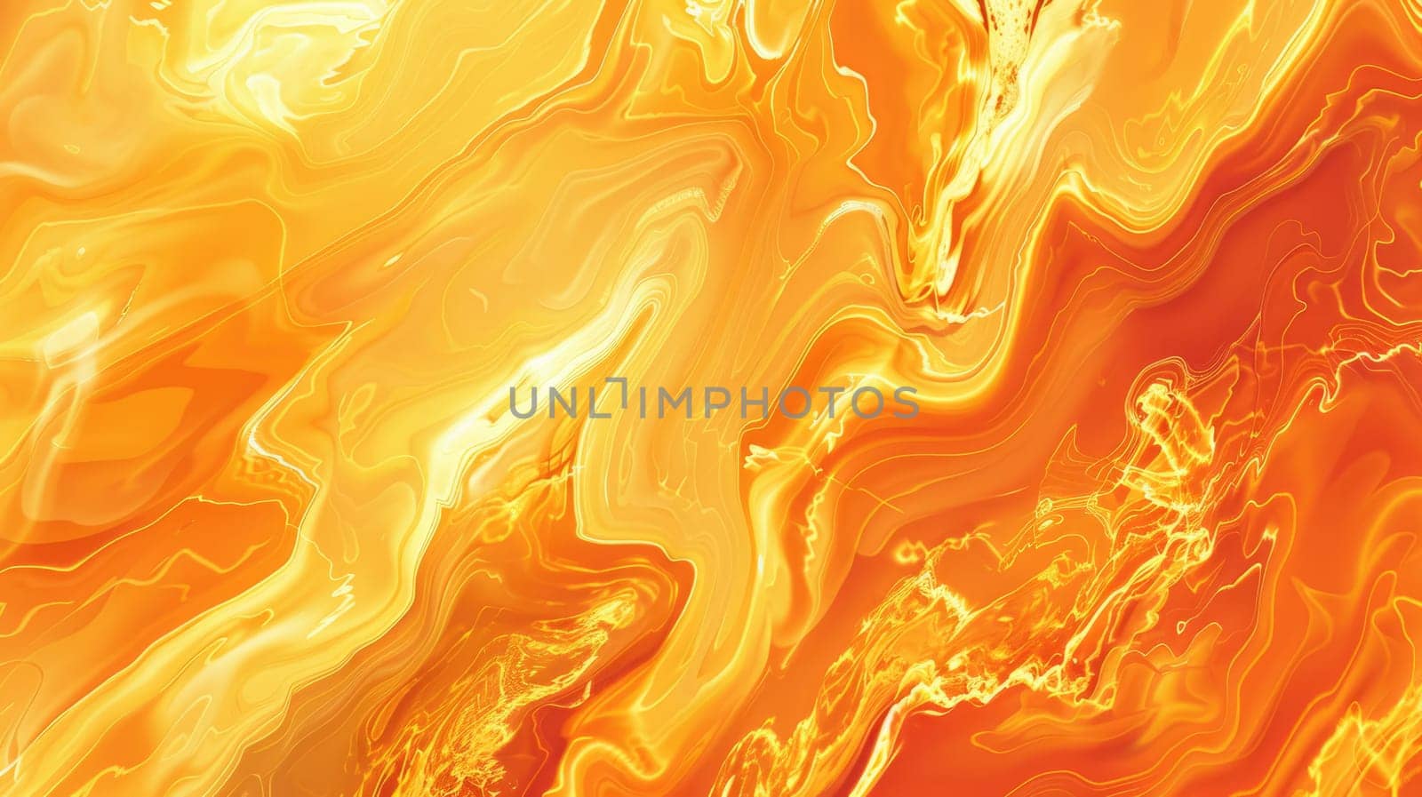 A vibrant painting capturing the intense heat and beauty of a flame. The artwork displays a stunning pattern of amber, orange, and peach colors, reminiscent of a geological phenomenon AIG50