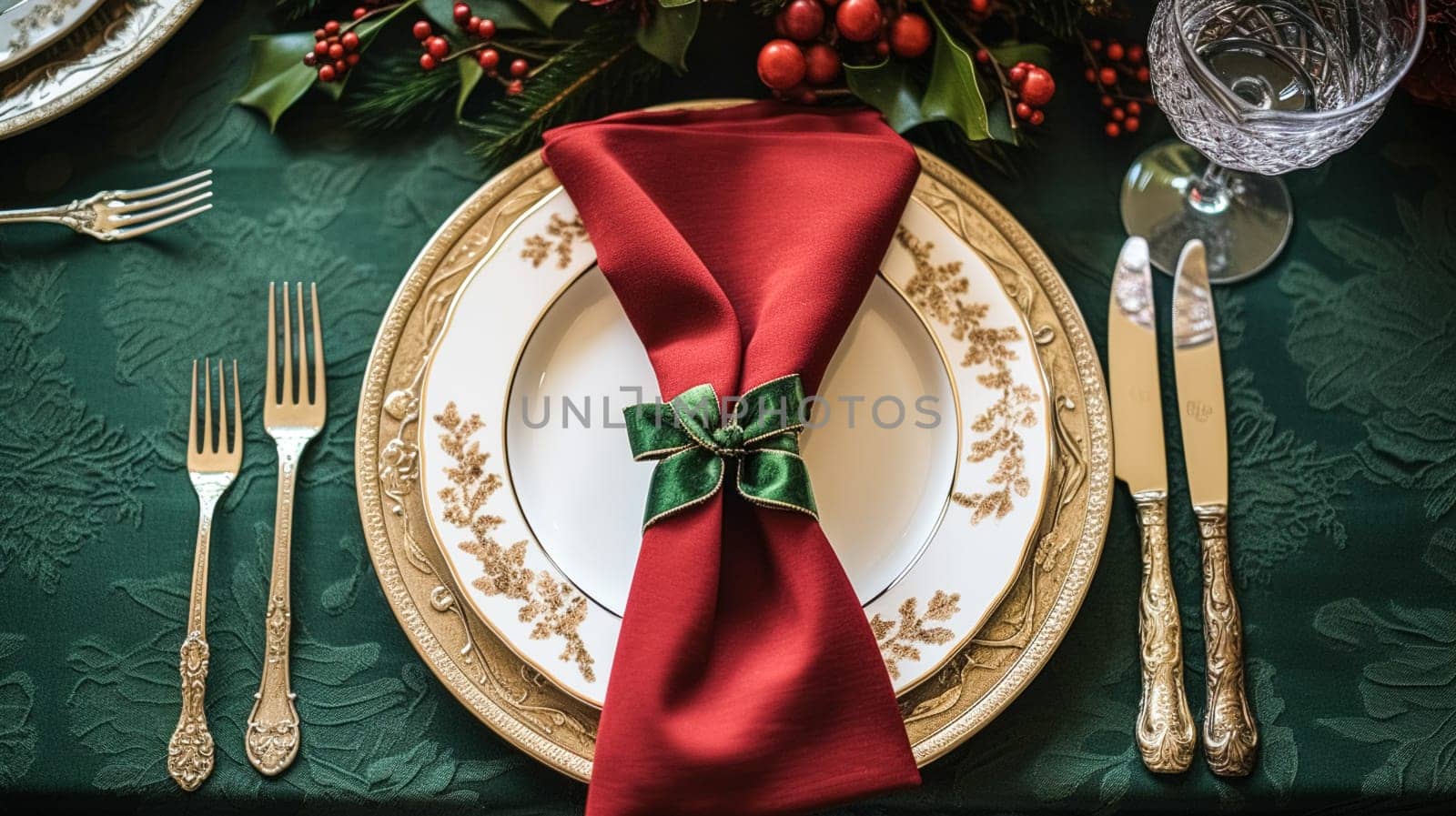 Holiday table decor, Christmas holidays celebration, tablescape and dinner table setting, English country decoration and home styling inspiration