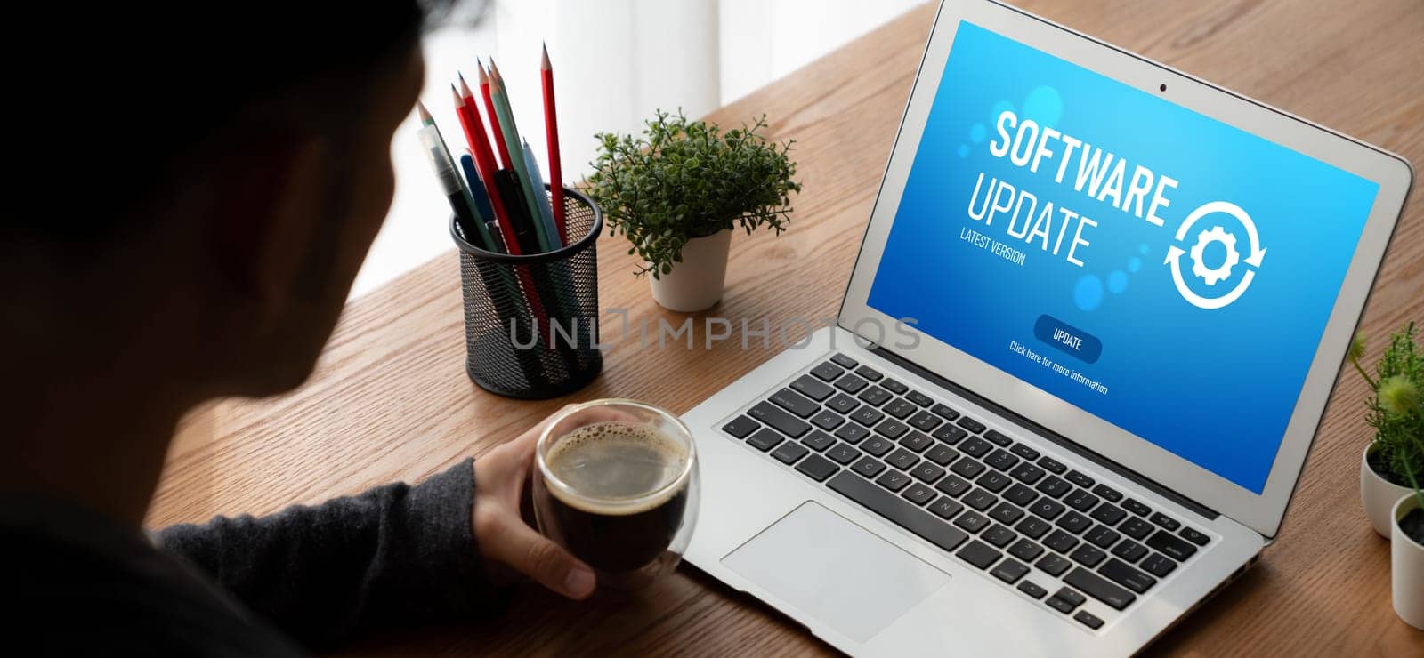 Software update on computer for modish version of device software upgrade