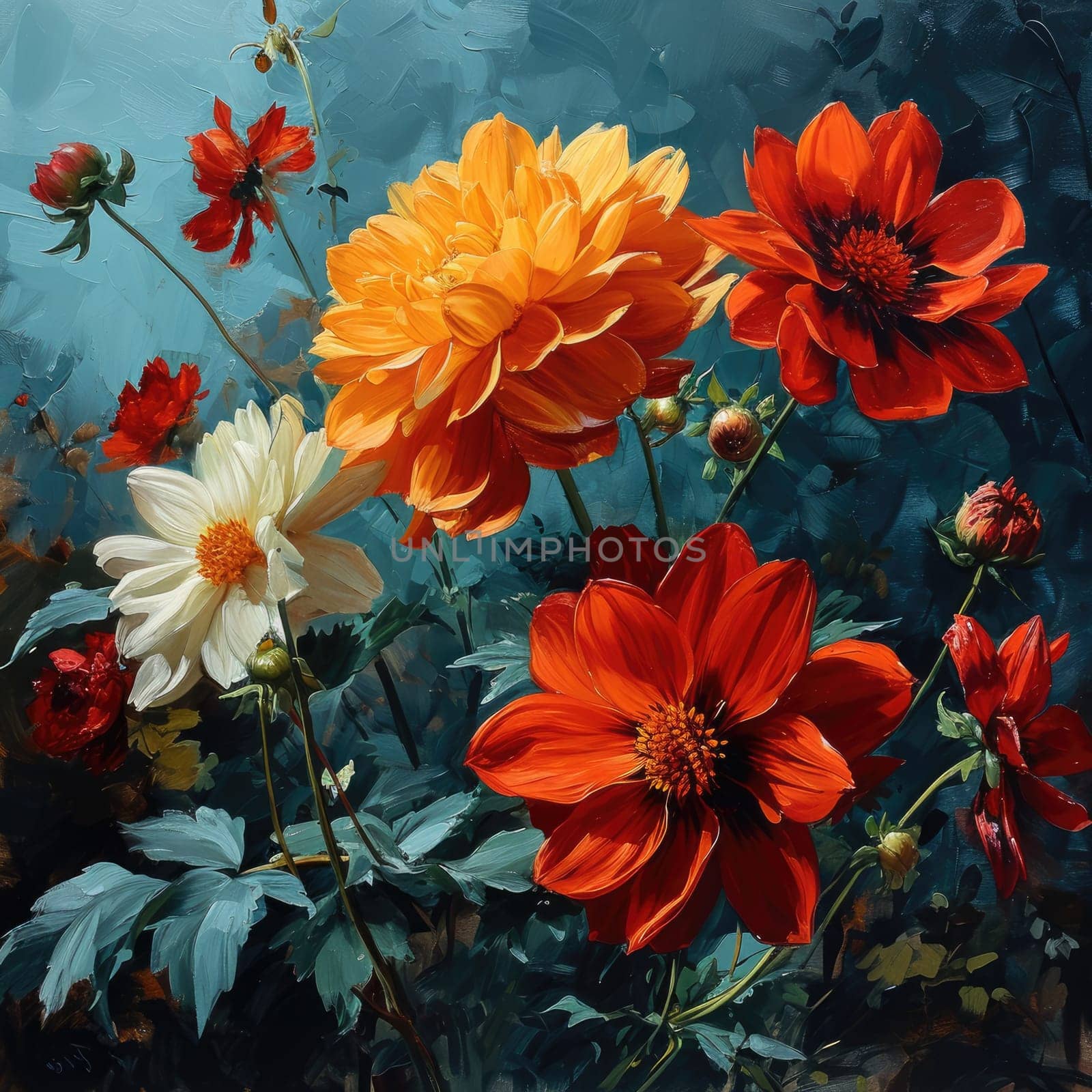 The group of the varies of the flower that has been put on the empty space of background or the blank wallpaper and a group of colourful flower form and arrange varies of the different shape. AIGX03.