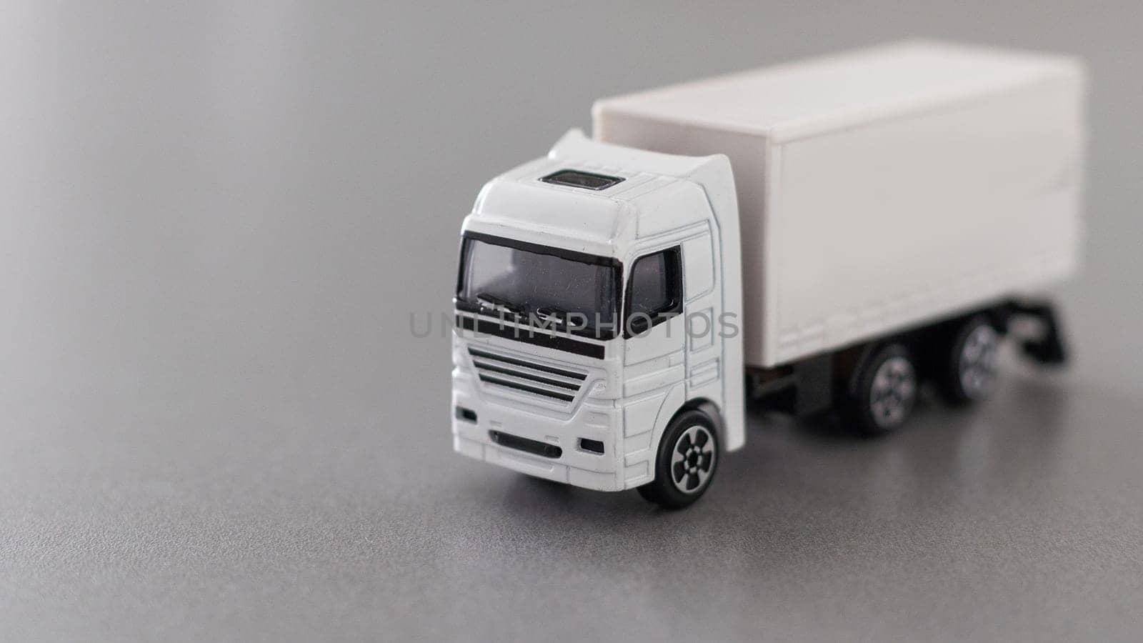 White delivery truck on white background by Andelov13