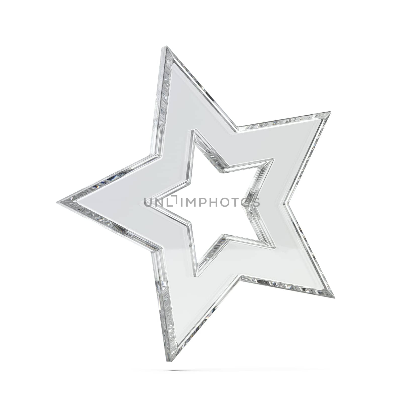Shiny crystal star on white background