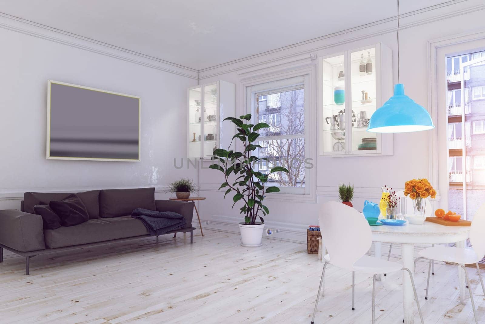 modern scandinavian living room design. by vicnt