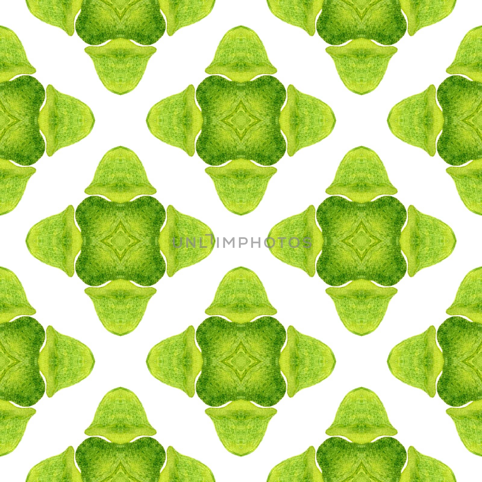 Exotic seamless pattern. Green radiant boho chic by beginagain