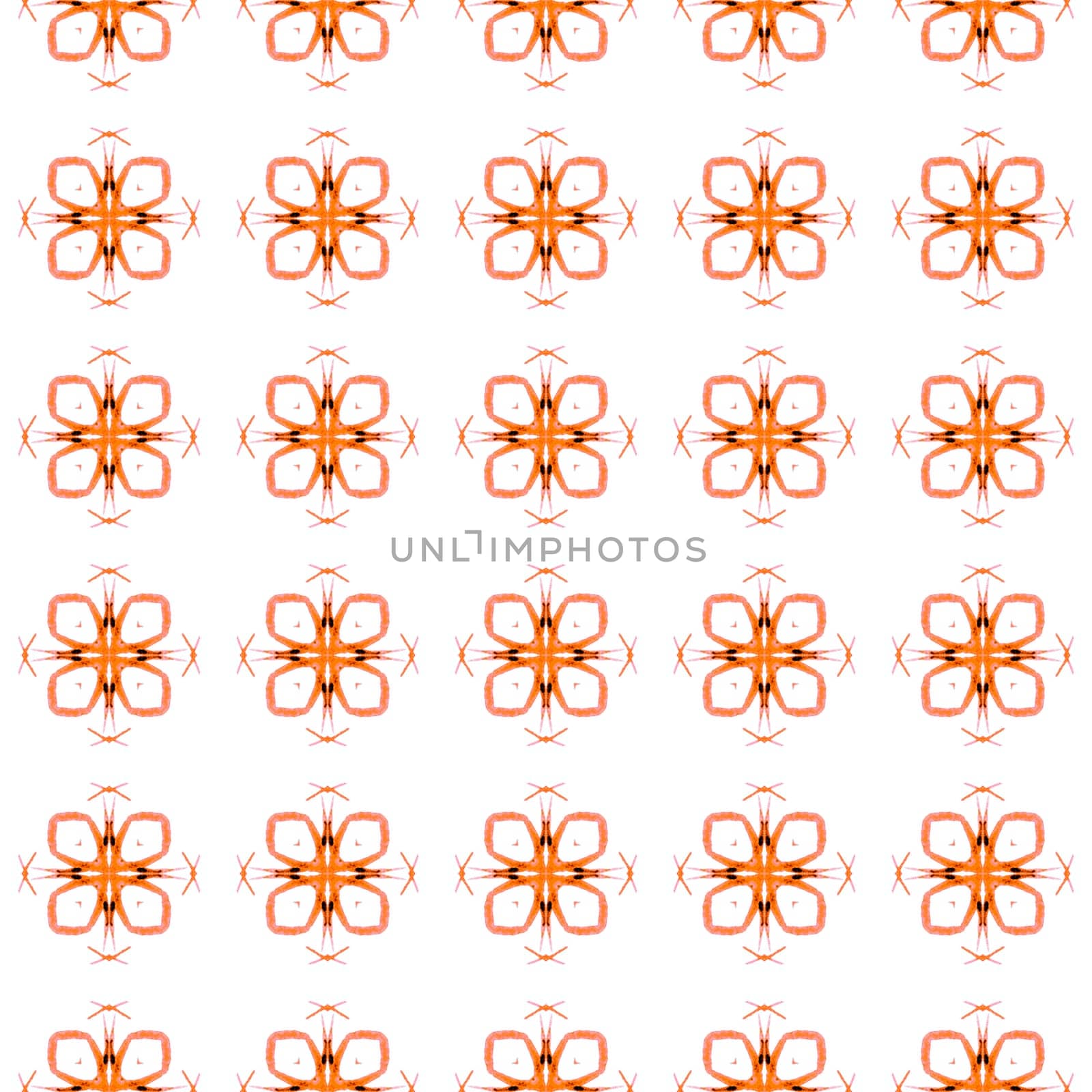 Medallion seamless pattern. Orange graceful boho by beginagain