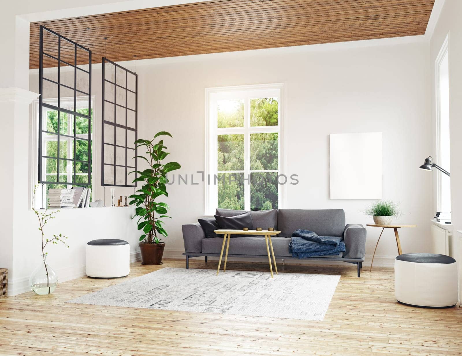 modern scandinavian living room design. by vicnt