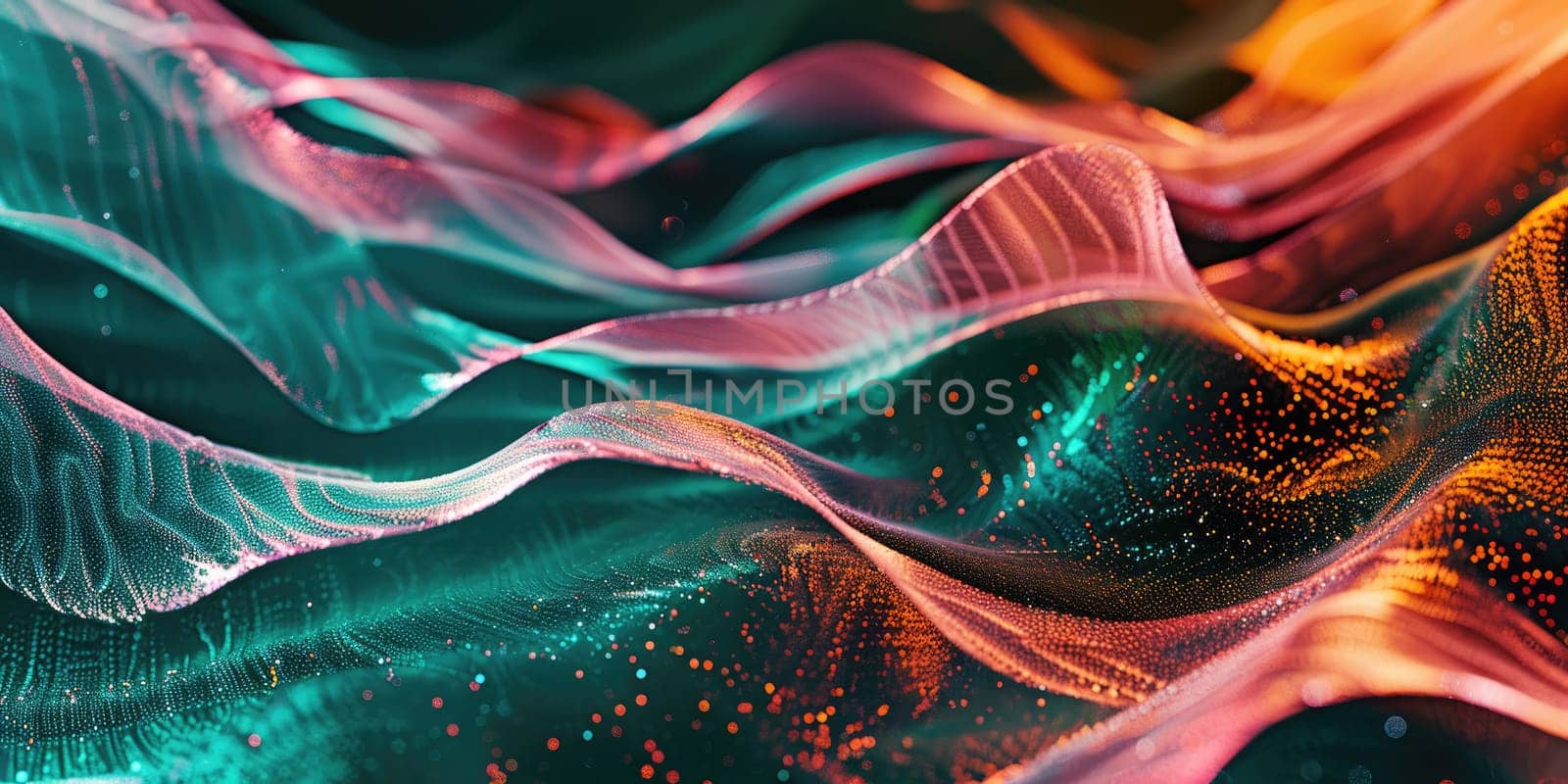 Pink and green glowing waves of light. AIG51A.