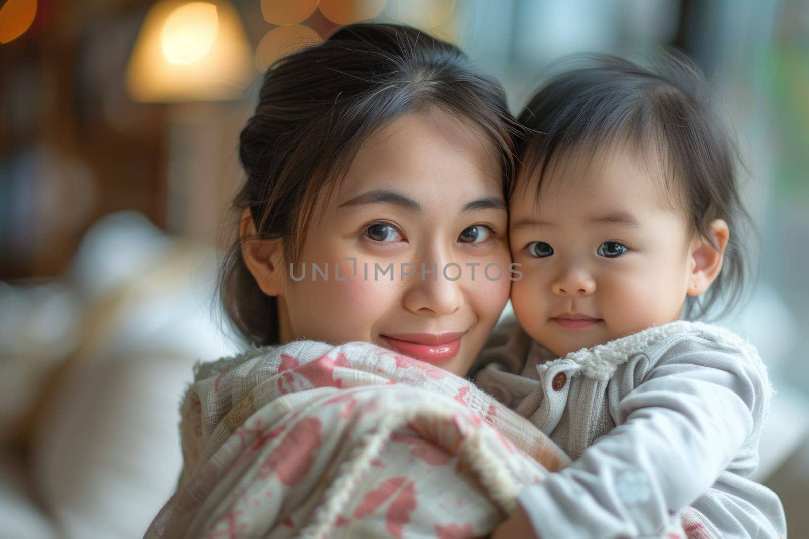 asian woman and her toddler. ai generated