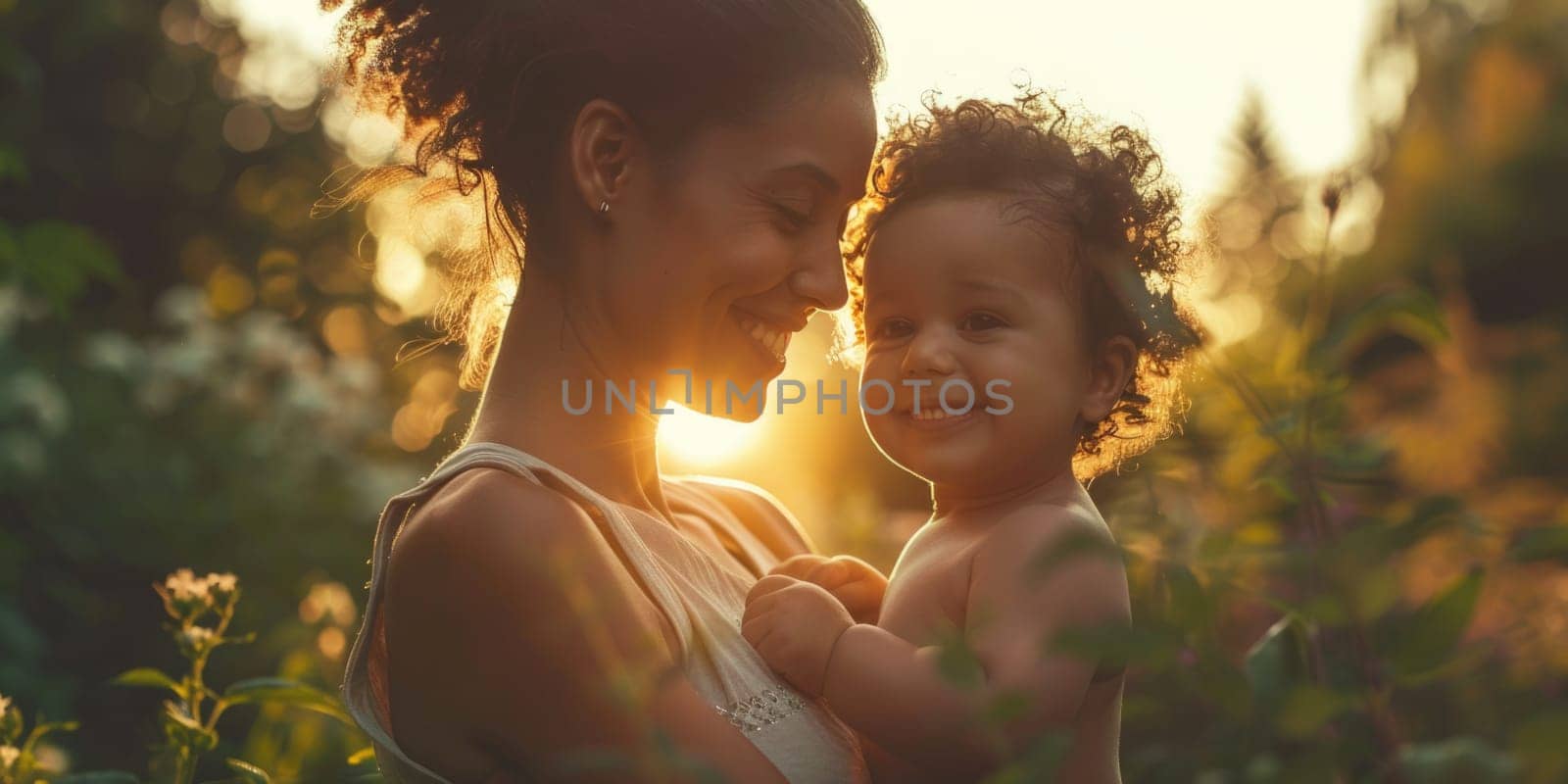 Happy young African American mom hold in hands baby. ai generated by Desperada
