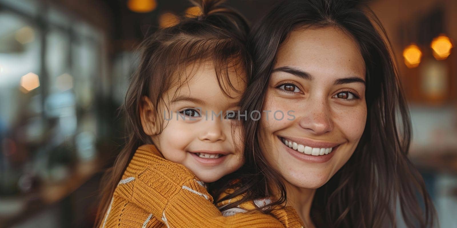 Happy young latin mom hold in hands cute baby show love care. Smiling biracial mother embrace cuddle small newborn infant child. Motherhood, childcare concept. ai generated