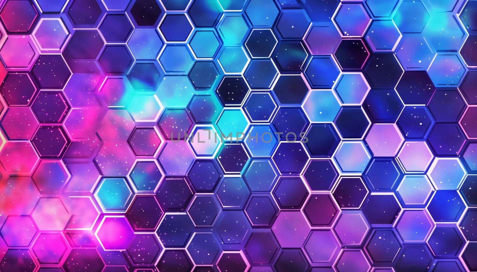 Abstract background with hexagons. 3d illustration. Futuristic technology style. by ThemesS