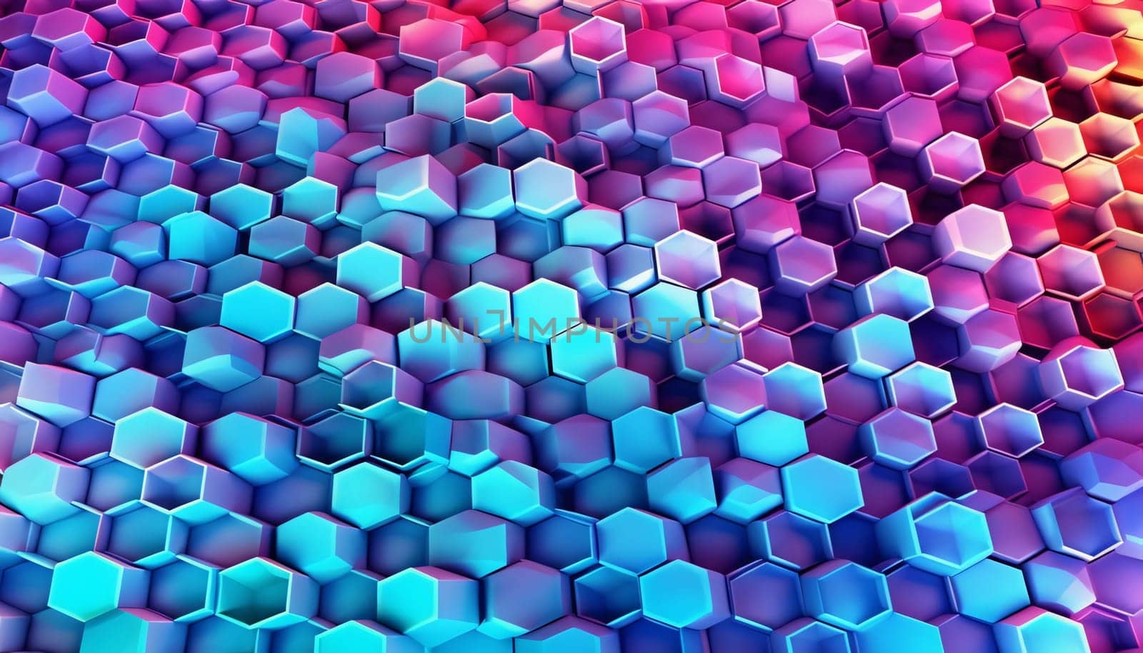 Abstract background with hexagons. 3d rendering, 3d illustration. by ThemesS