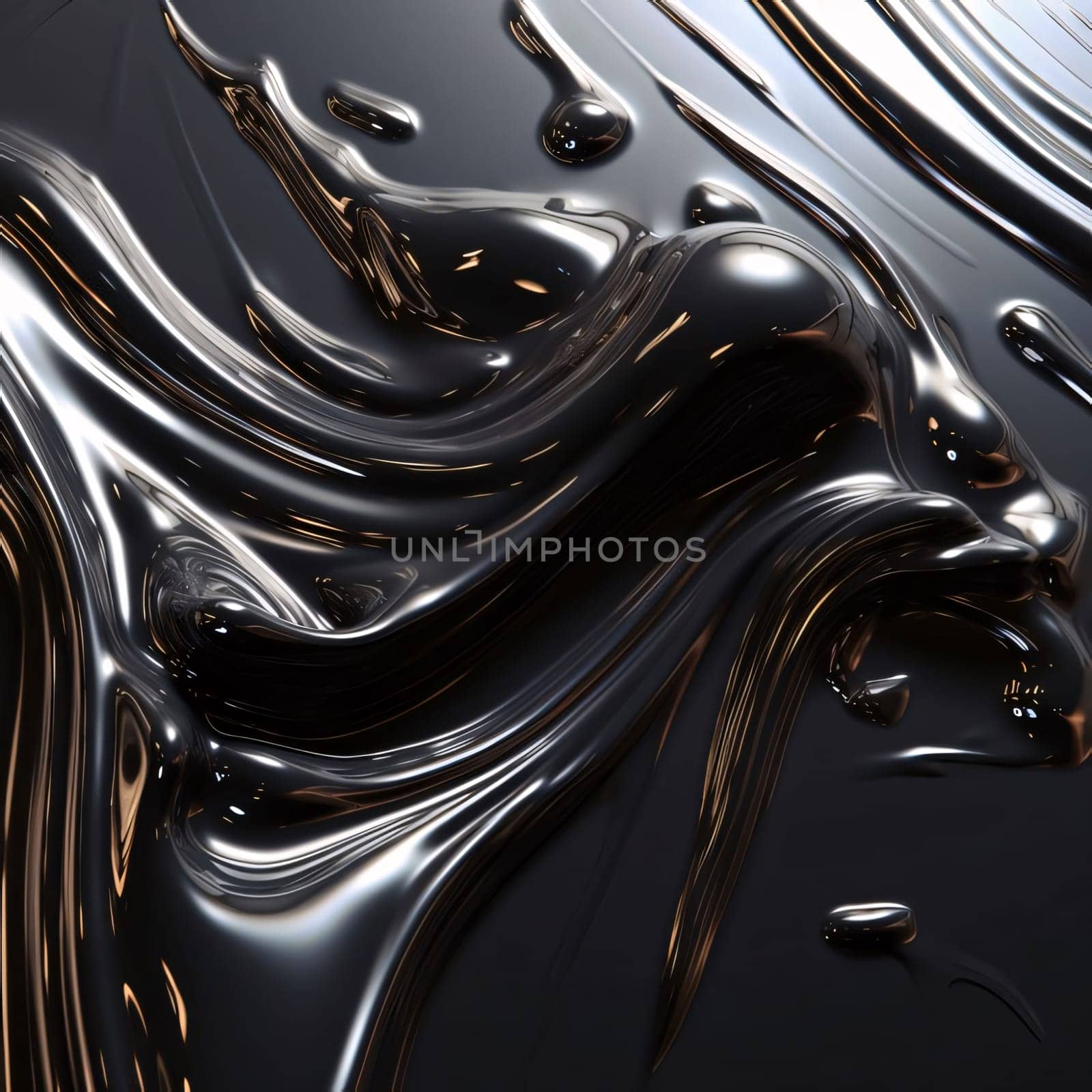 Abstract background of black liquid. 3d rendering, 3d illustration. by ThemesS