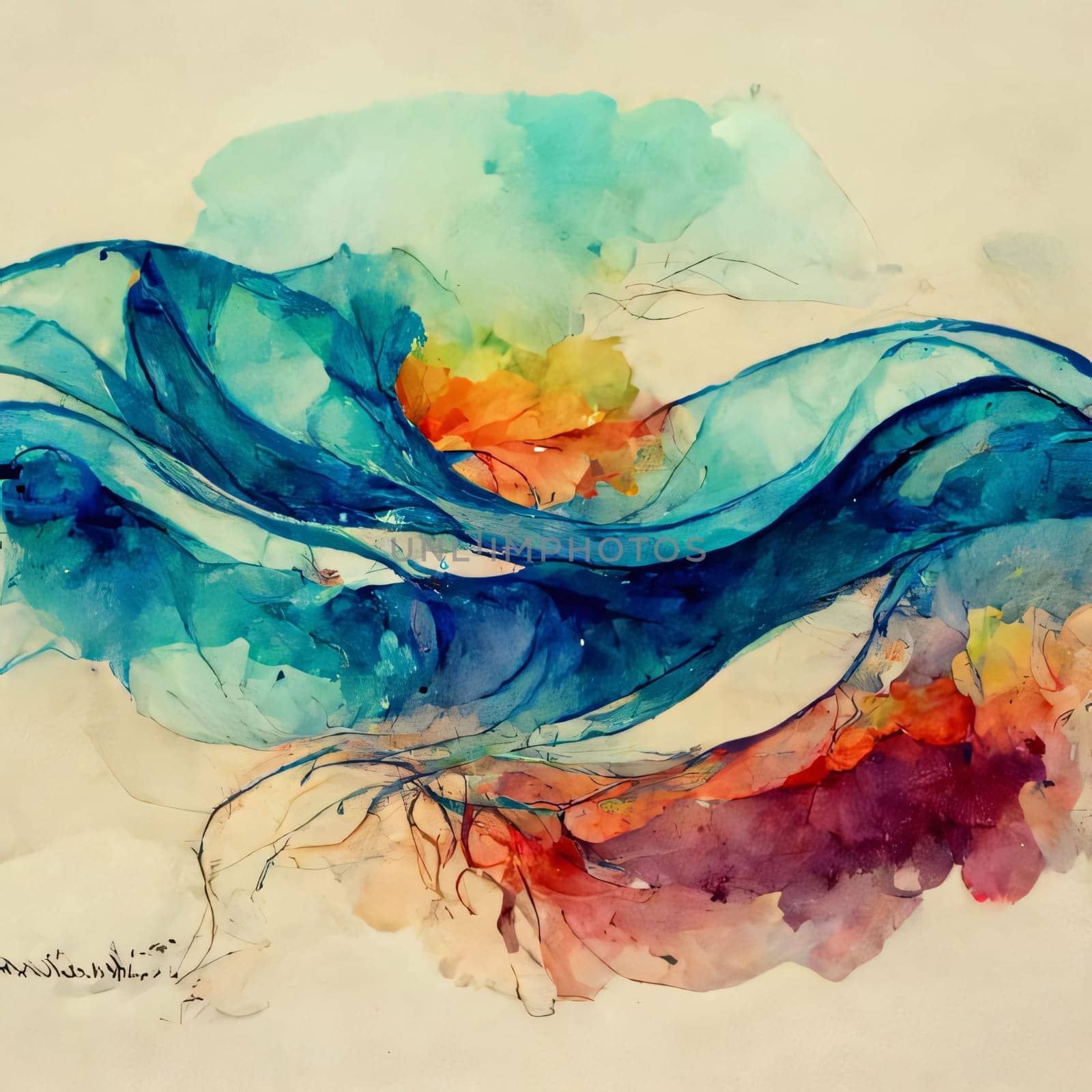 Abstract background design: Abstract watercolor background. Hand-drawing. Vector illustration.