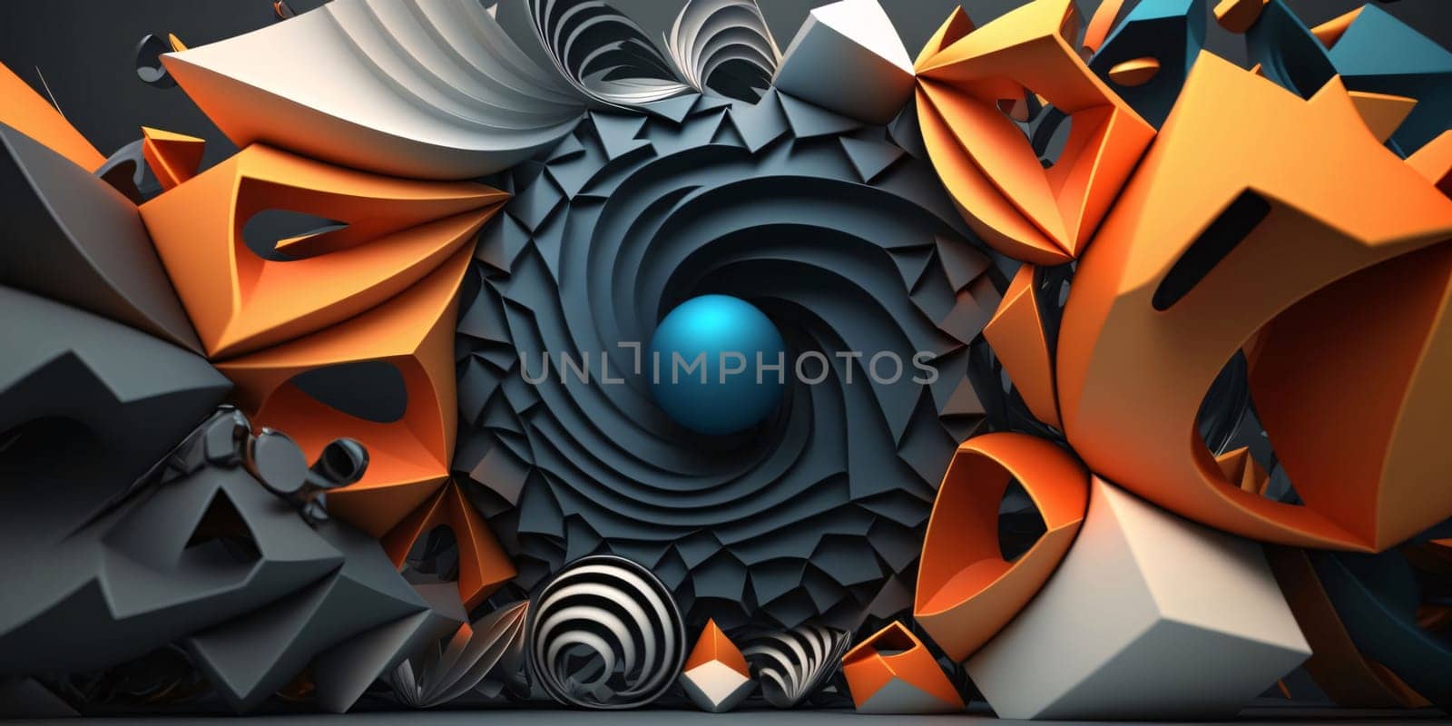 Abstract background design: Abstract 3d rendering of chaotic geometric shapes. Futuristic background design.