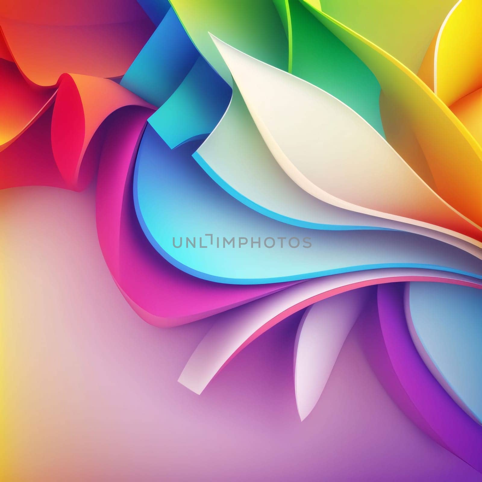 Abstract background design: Abstract background with multicolored paper layers. 3d render illustration