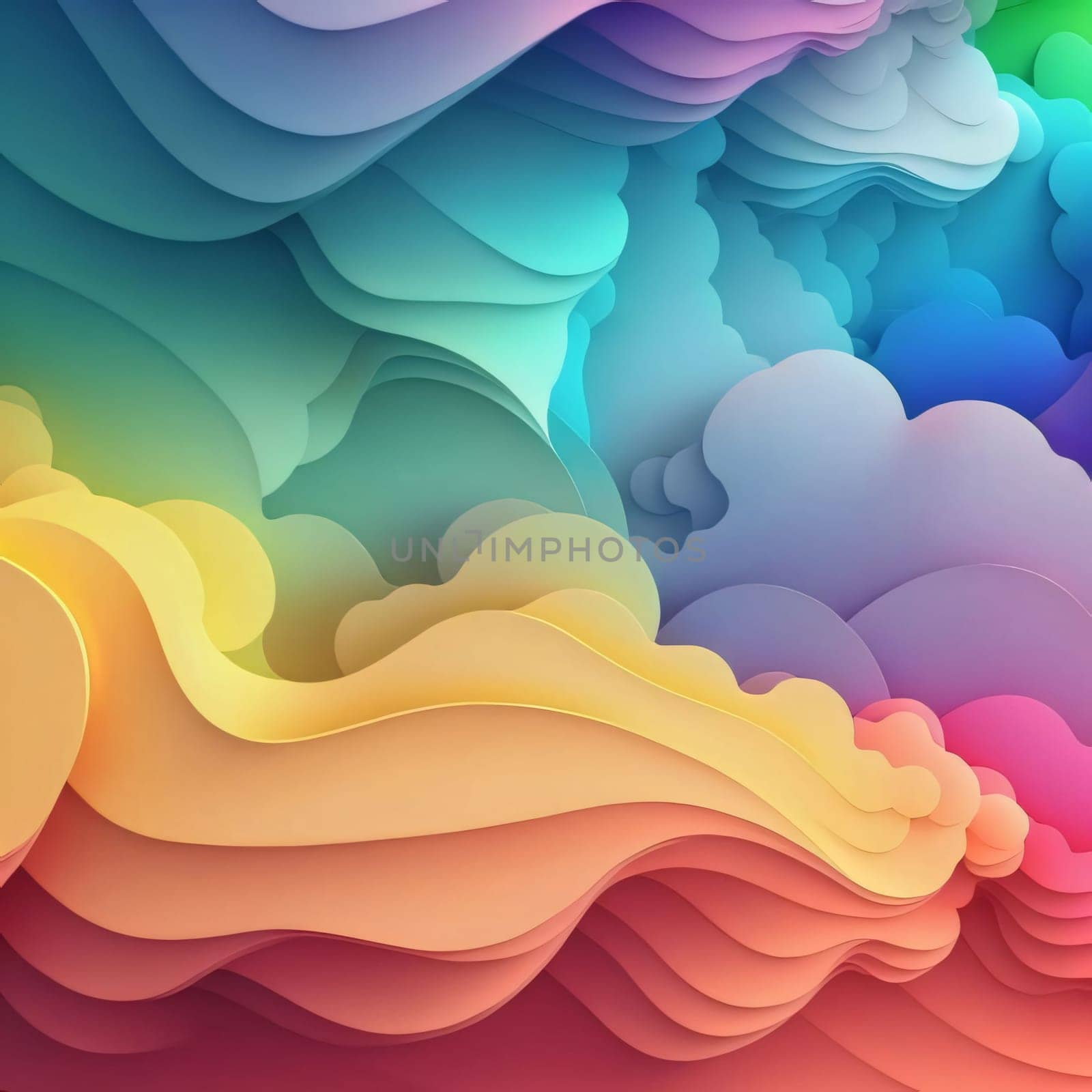 Abstract background design: Rainbow abstract background. 3d paper cut style. Vector illustration.