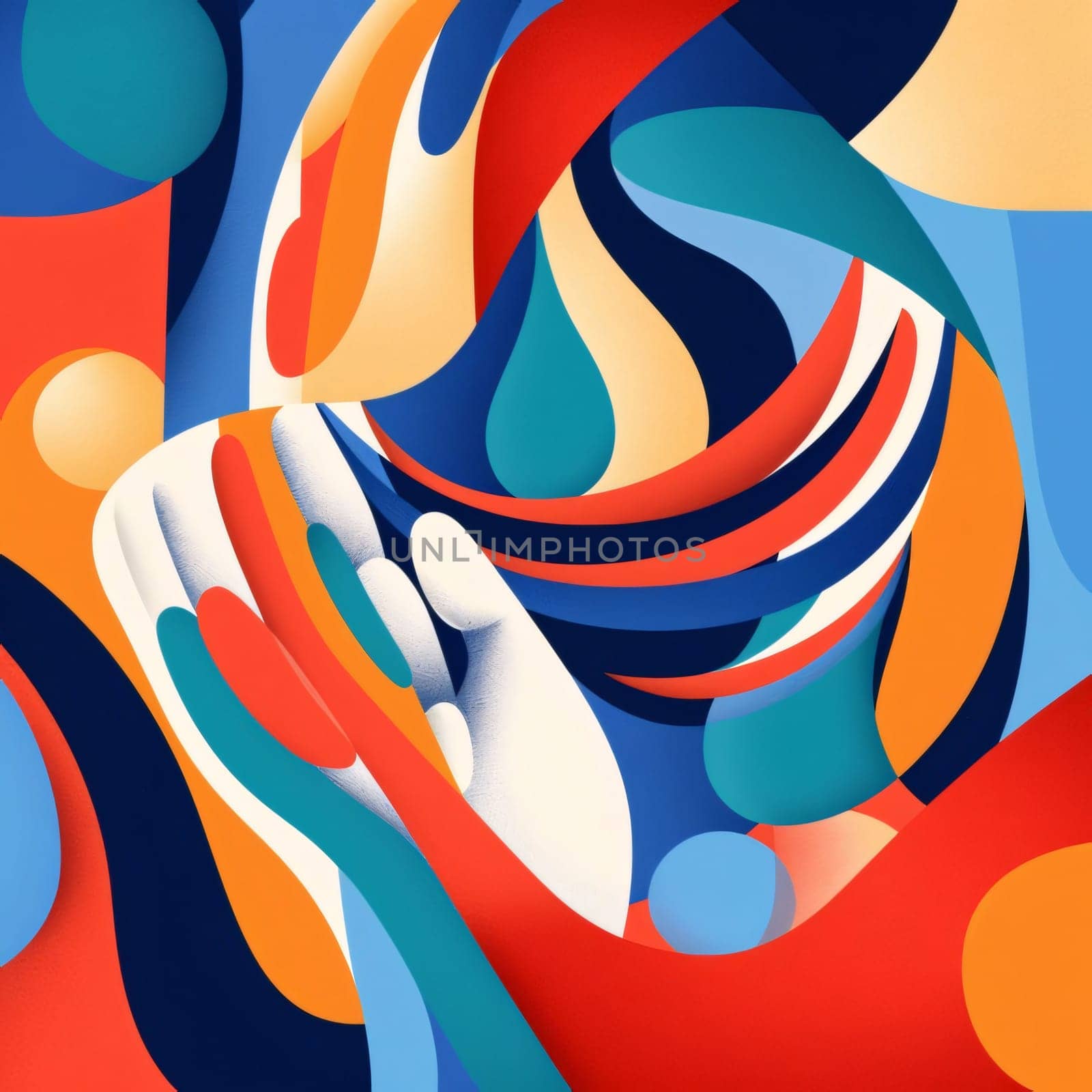 Abstract background design: Abstract colorful background with human hands. Vector illustration. Eps 10.