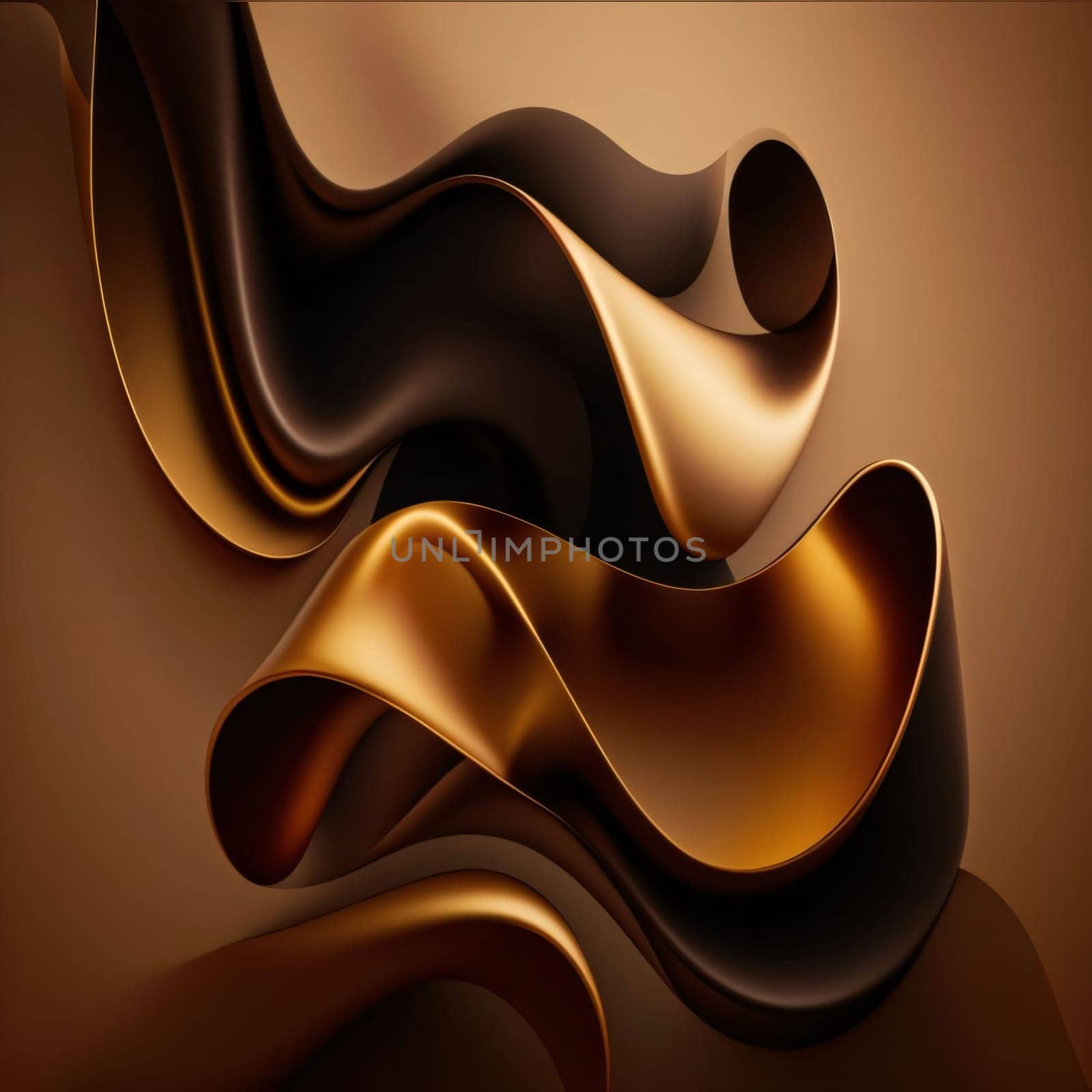 Abstract background design: abstract brown background with smooth wavy silk or satin texture