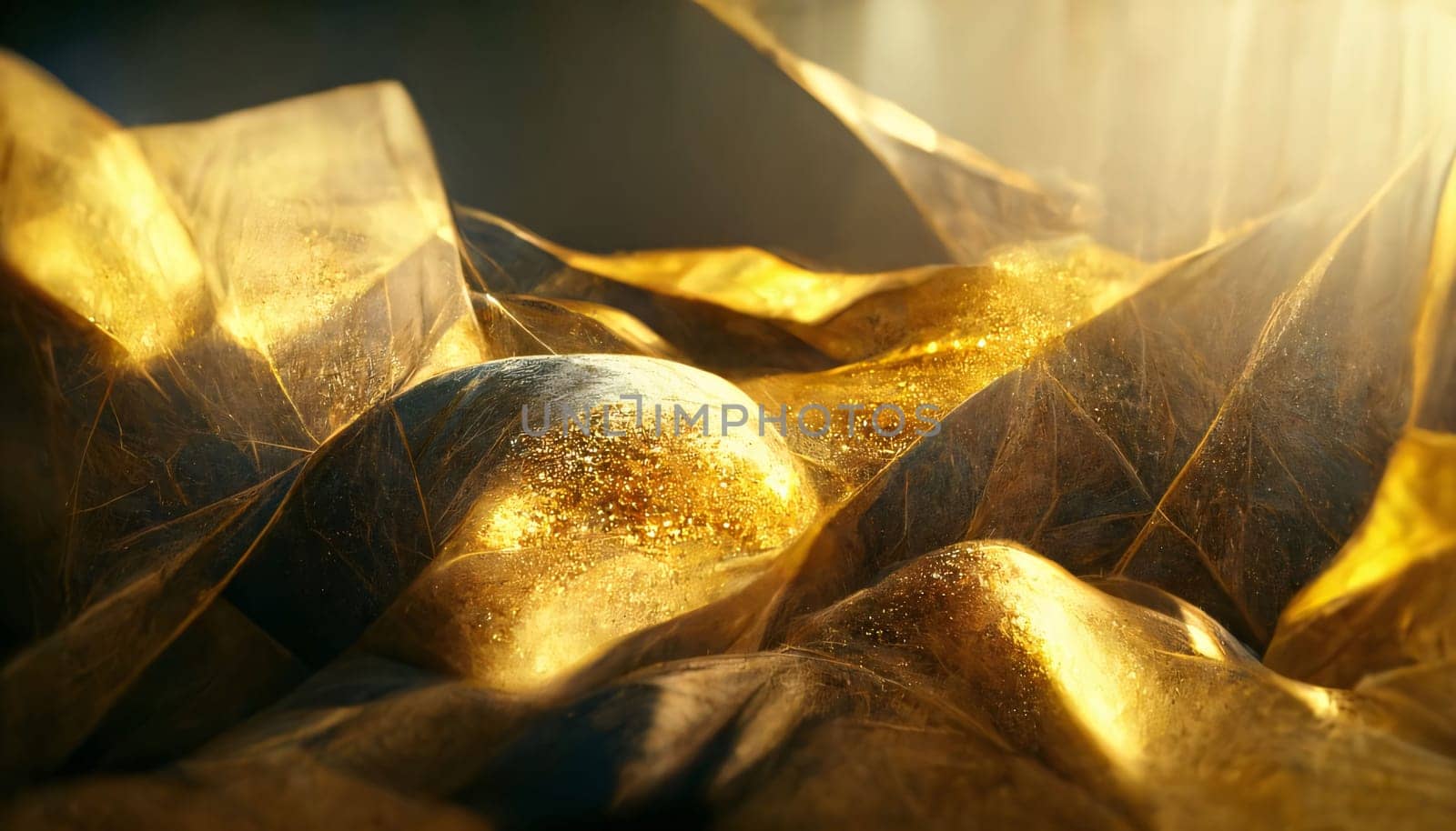 Abstract background design: golden abstract background with bokeh defocused lights and shadow