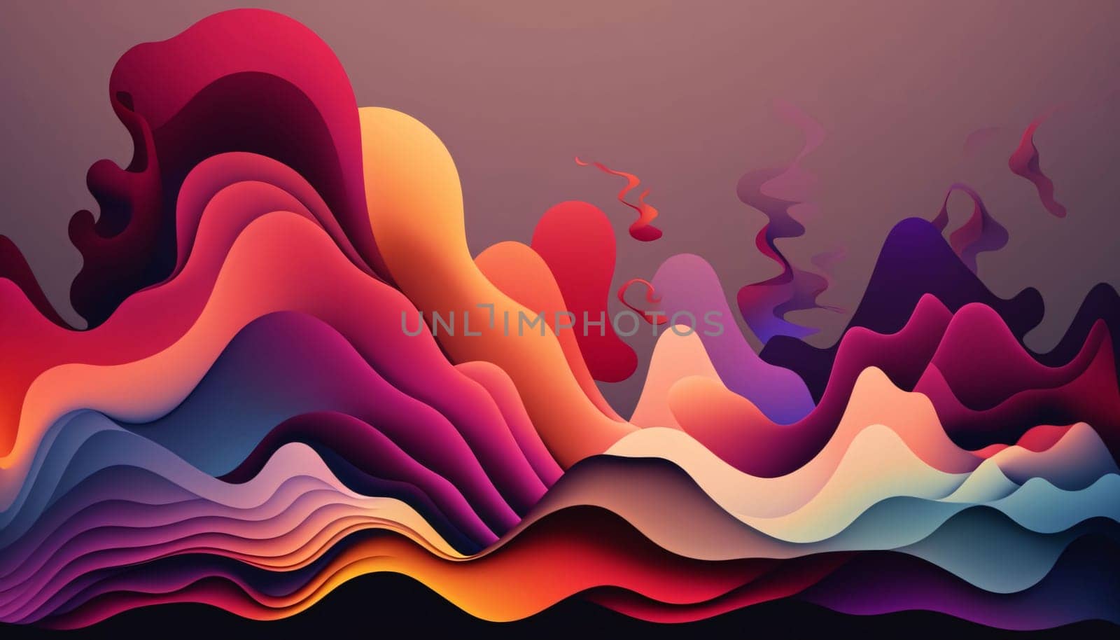 Abstract background design: Abstract 3D paper cut background. Colorful waves. Vector illustration.