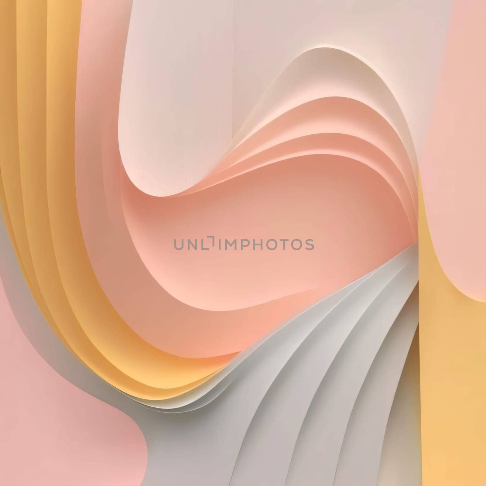 Abstract background design: Abstract background with curved lines in pink and yellow colors. 3d render