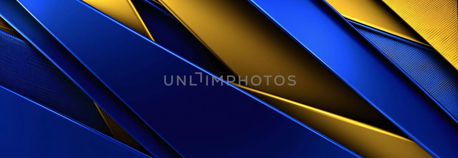 Abstract blue and yellow metallic background. 3D illustration. 3D CG. High resolution by ThemesS