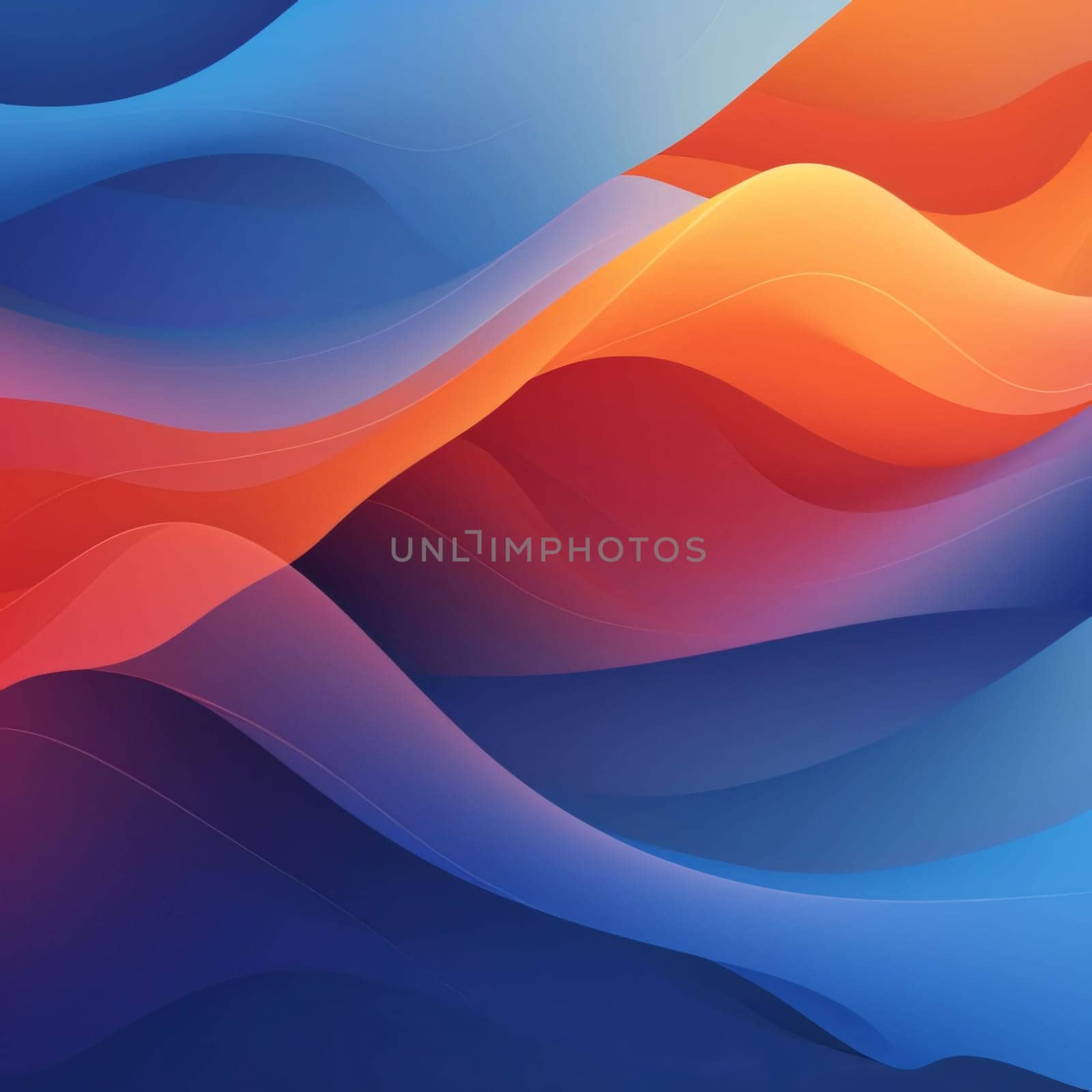 Abstract background design: Abstract background with blue and orange wavy lines. Vector illustration.