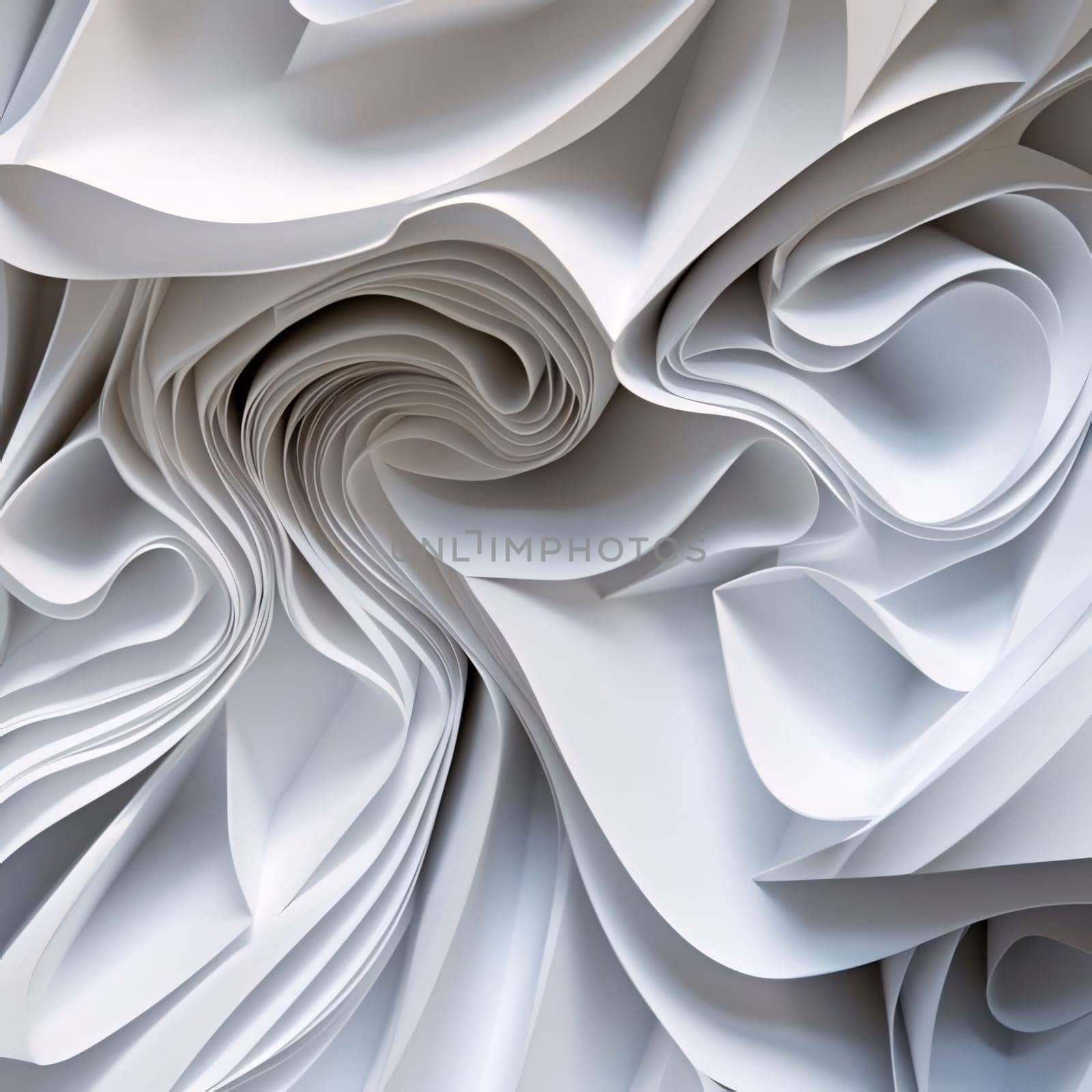 Abstract background design: 3d rendering, abstract background with wavy folds of white fabric