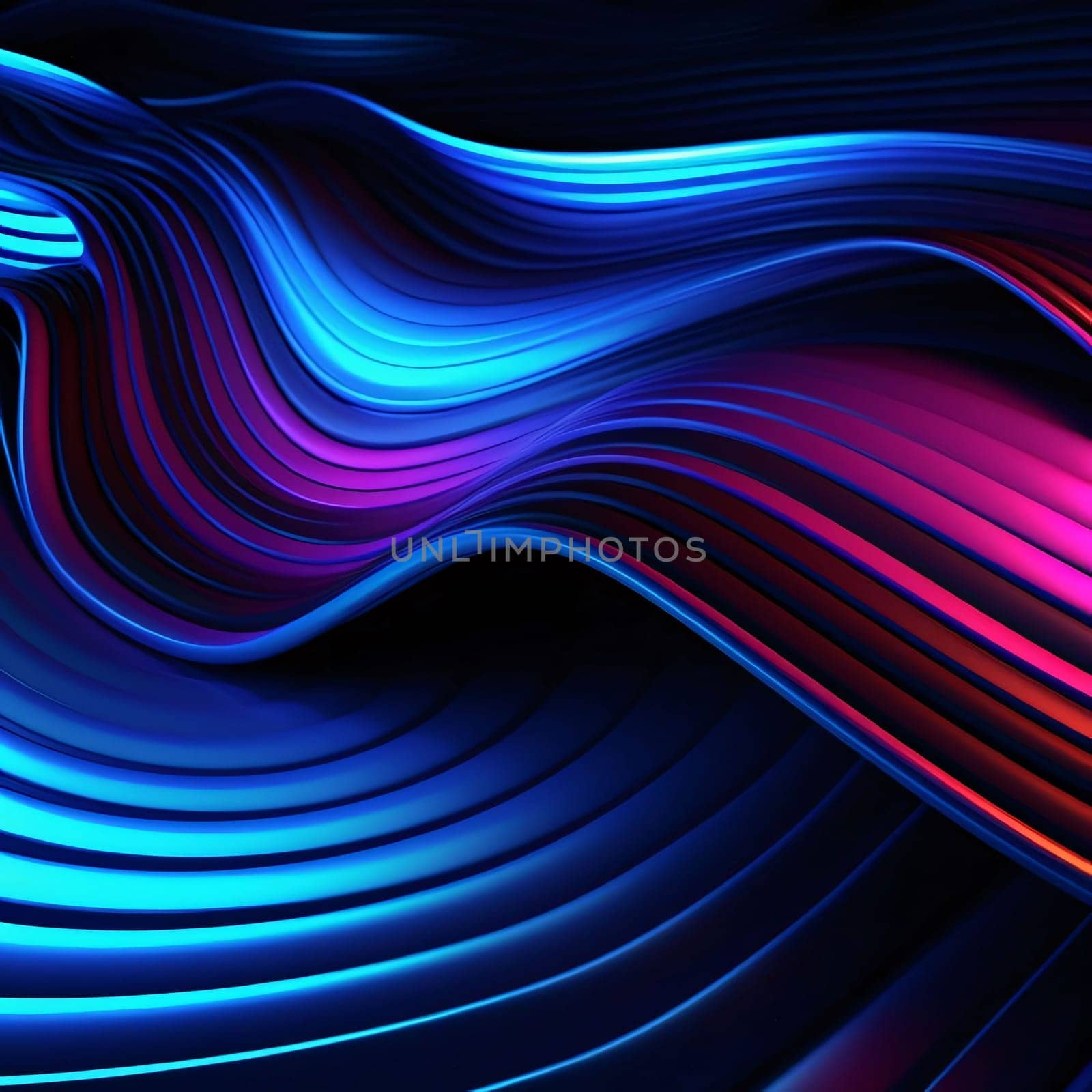 Abstract background design: 3d rendering abstract background with smooth wavy lines in blue and pink colors