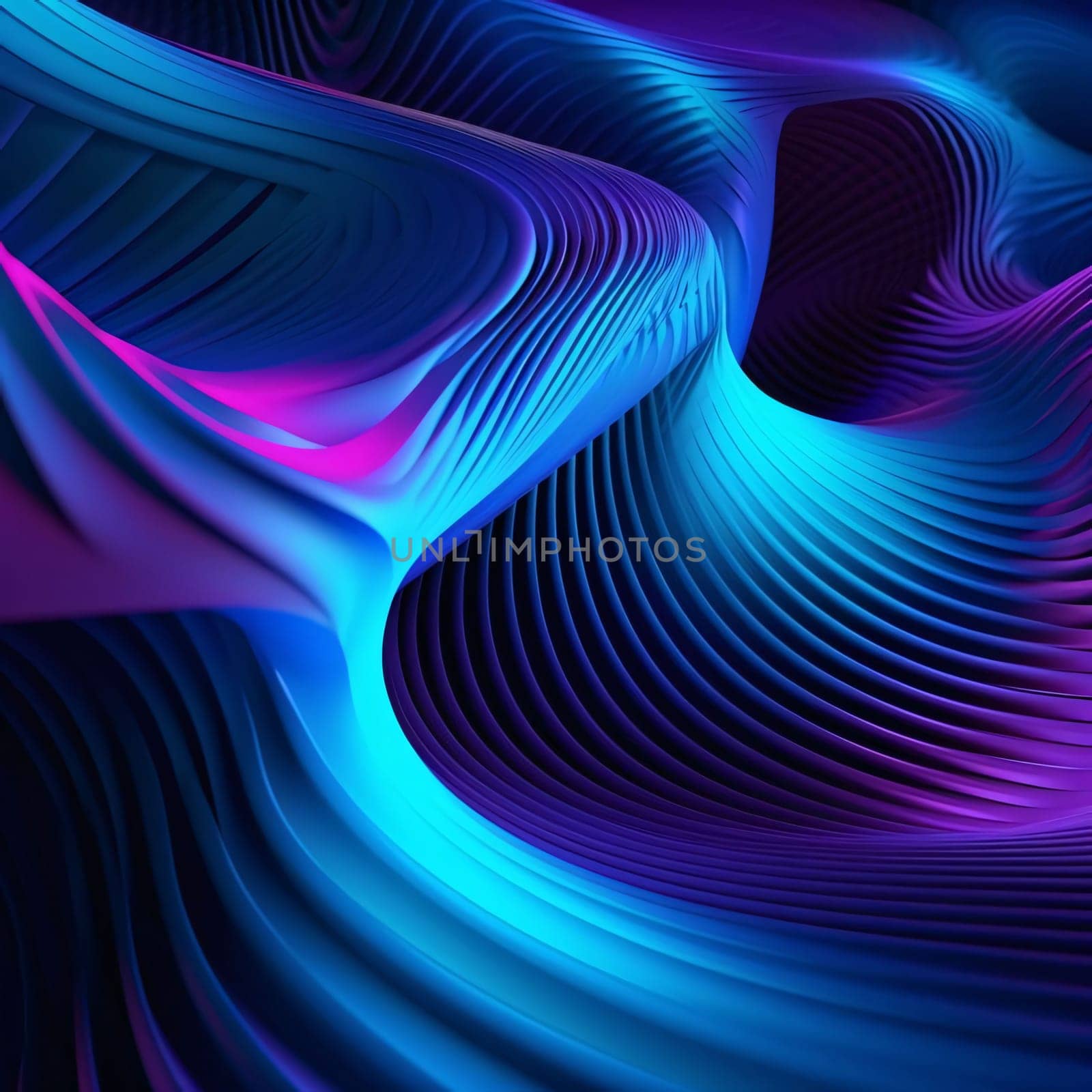 Abstract background design: Abstract blue and purple wavy background. 3d rendering, 3d illustration.