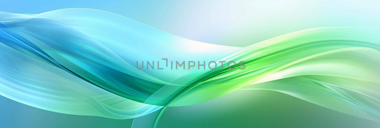 Abstract background with blue and green wavy lines. Vector illustration. by ThemesS