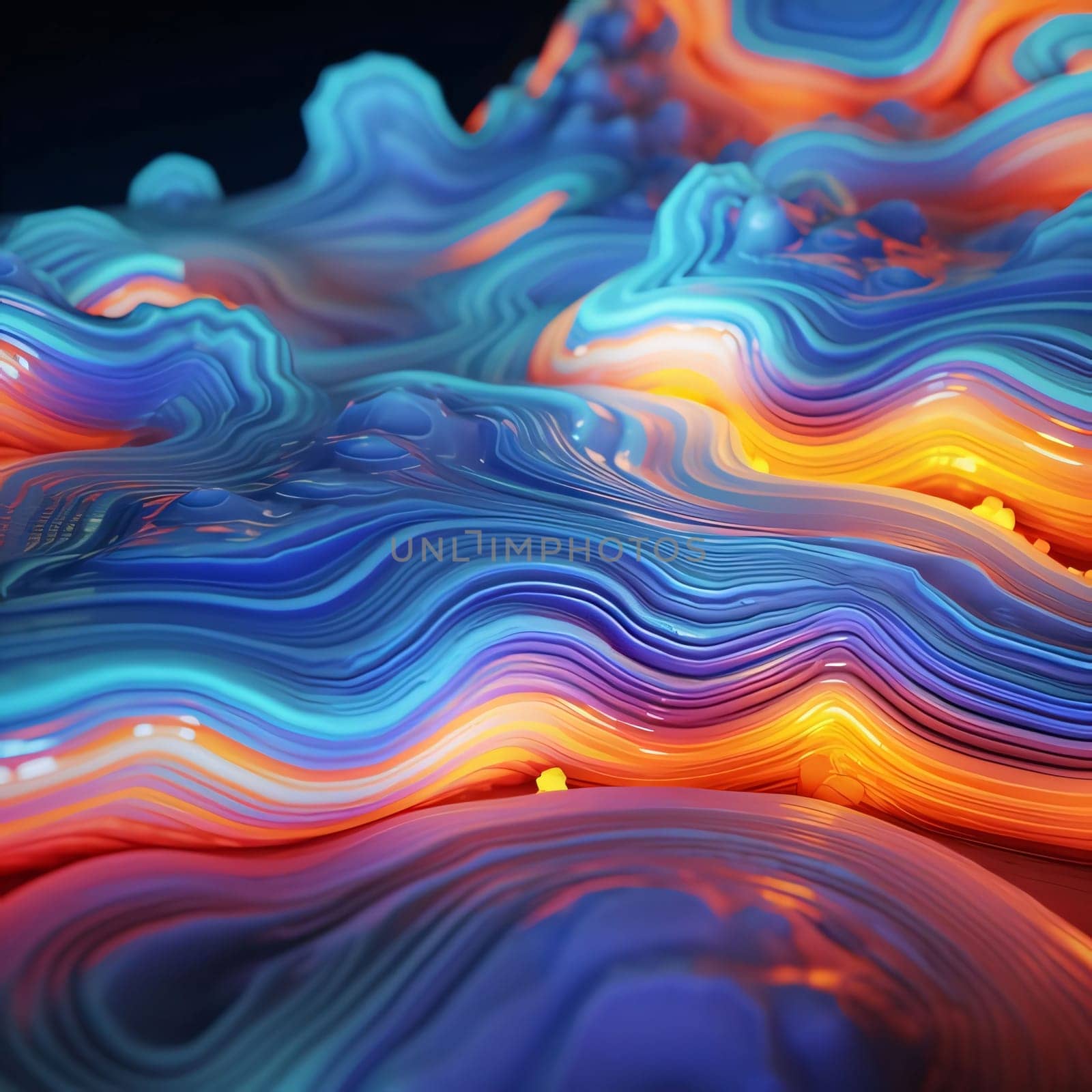 Abstract background design: 3d render, abstract background with colorful liquid waves, computer generated images