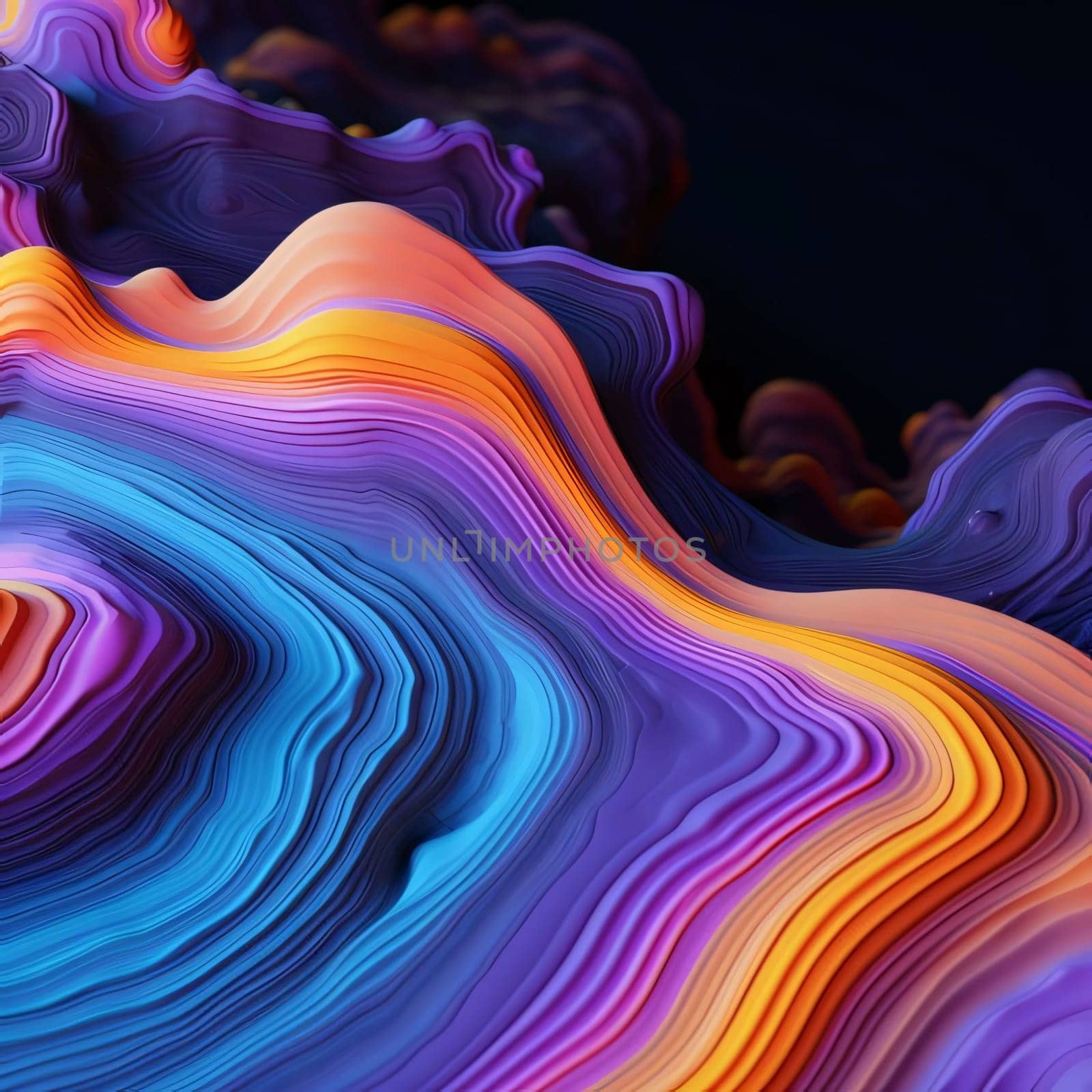 Abstract background design: 3d rendering of colorful abstract wavy background. Computer generated graphics.