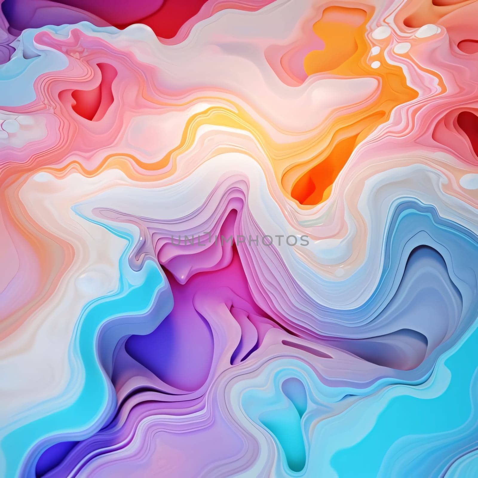 Abstract background design: Colorful psychedelic liquefied background. Abstract design. 3d rendering
