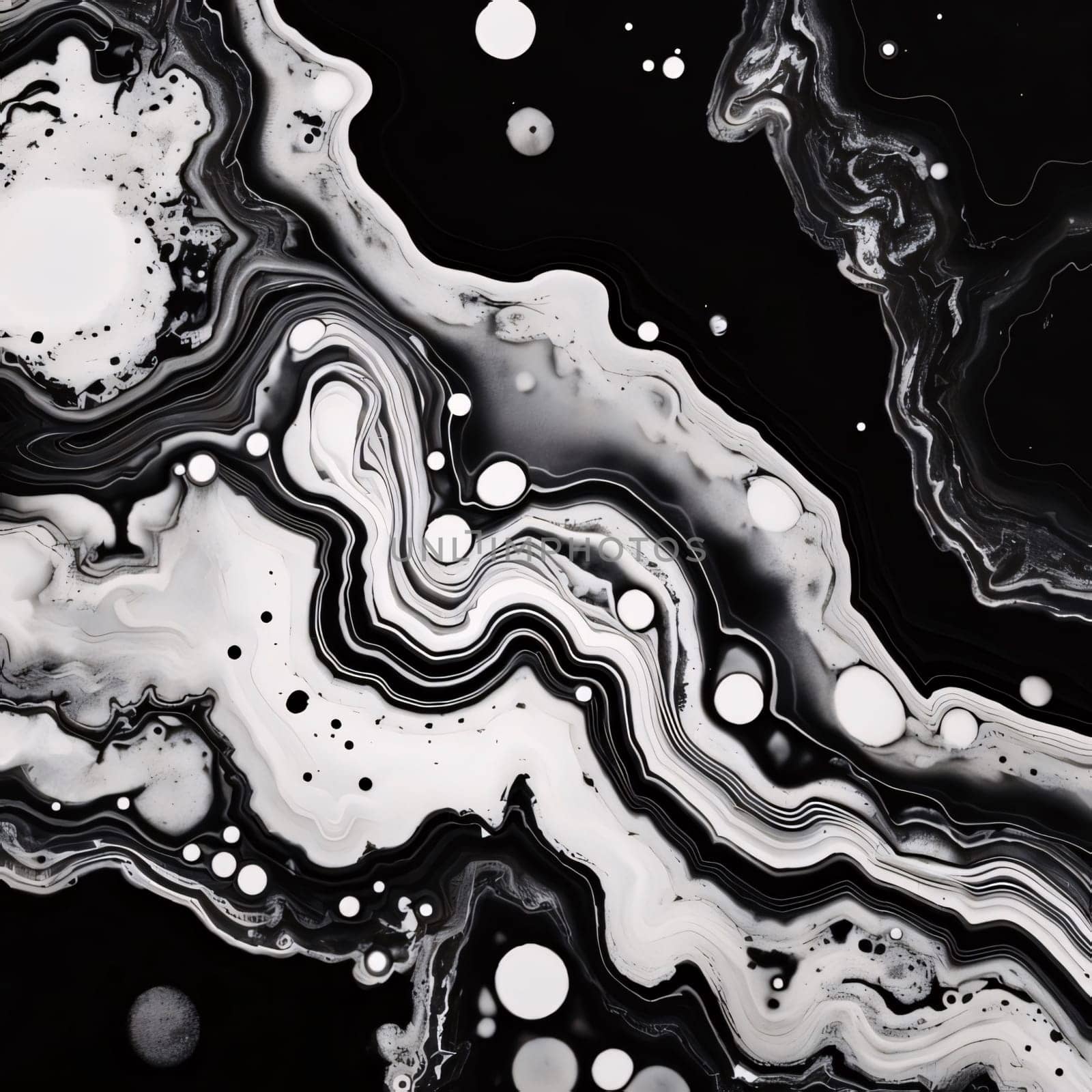 Abstract background design: Black and white marble pattern. Marbling texture design. Fluid art.