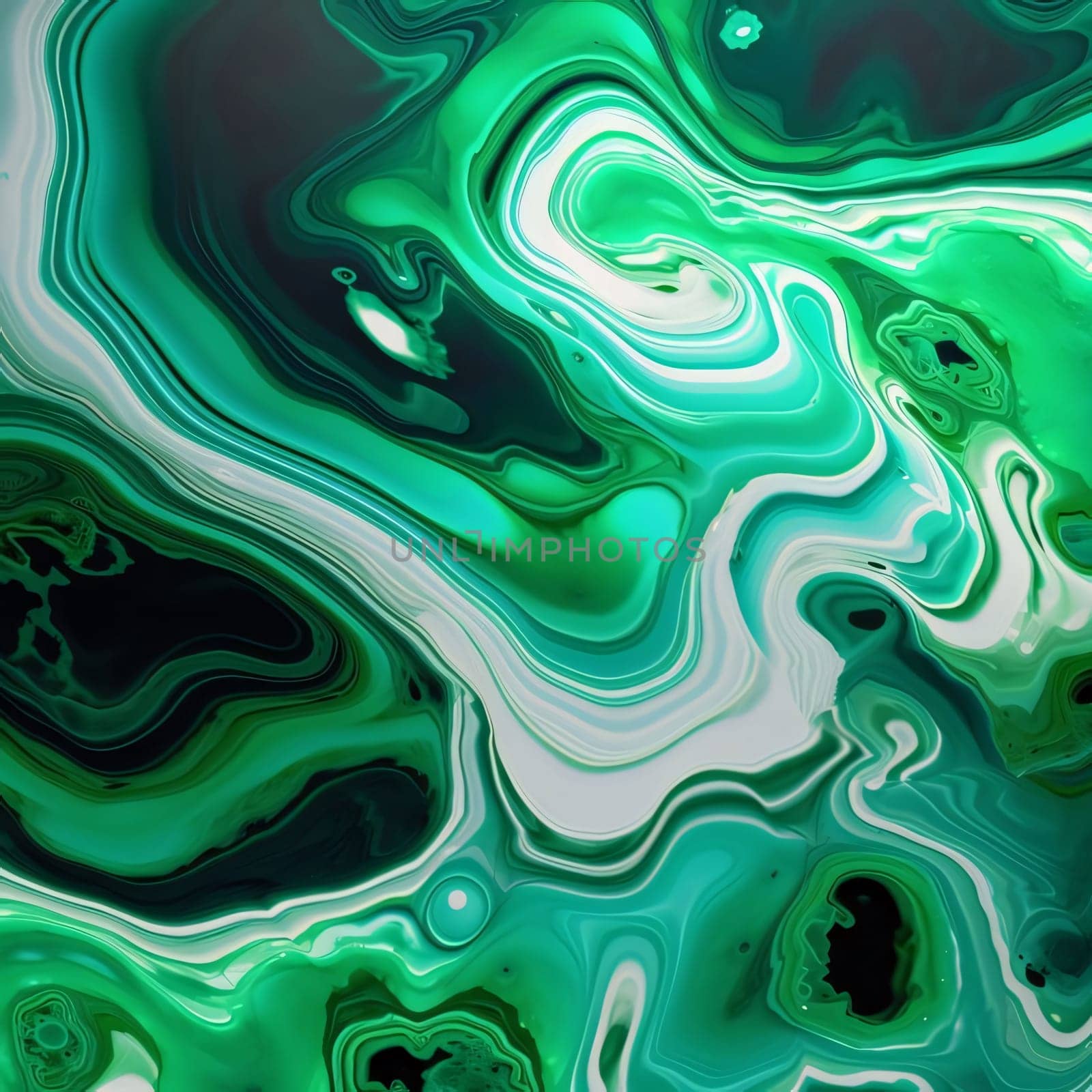 Abstract background design: Abstract background with green and turquoise marble pattern. Fantasy fractal image. Digital art. 3D rendering.
