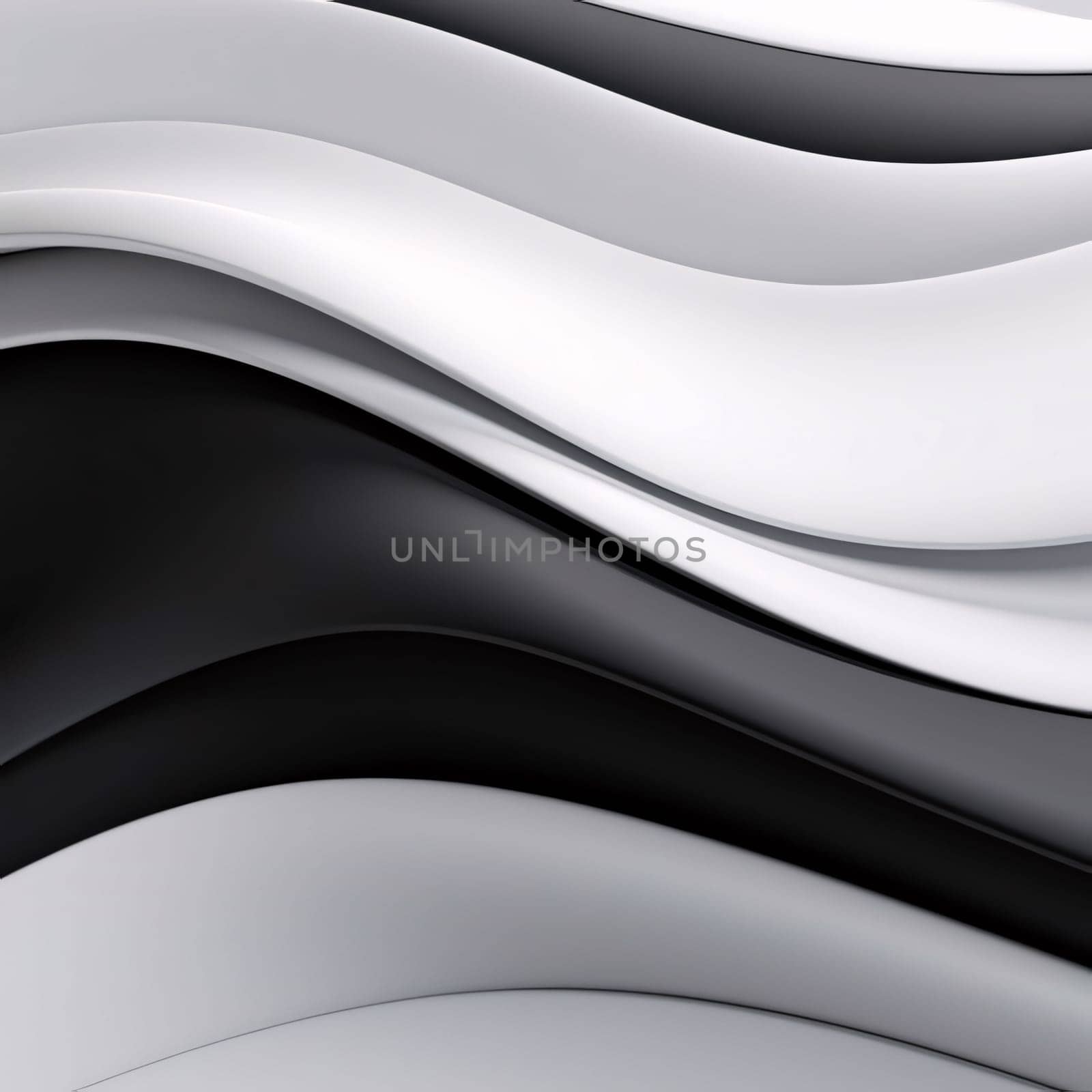 Abstract background design: abstract background with black and white curved lines, 3d illustration