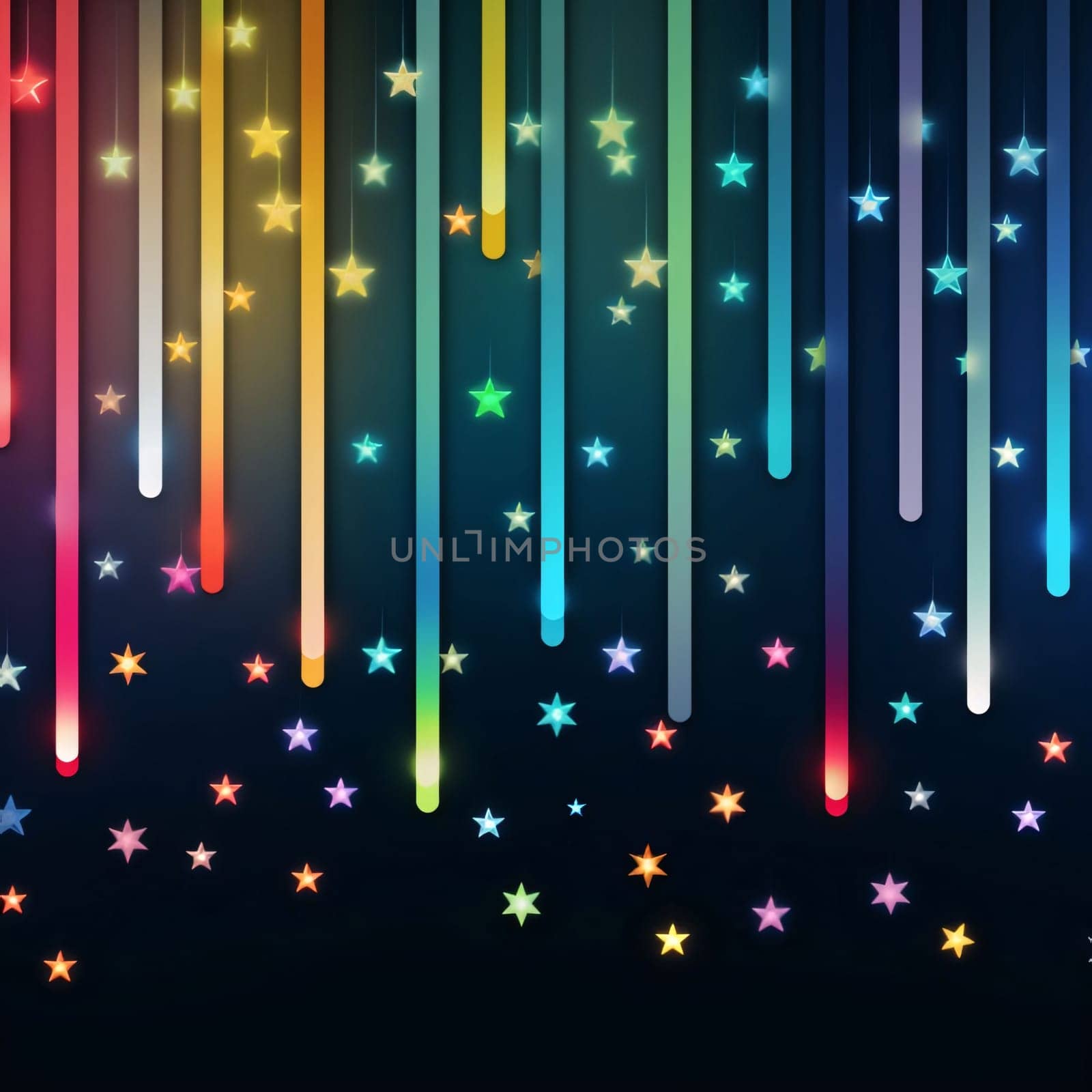 Abstract background design: Abstract background with multicolored stripes and stars. Vector illustration.